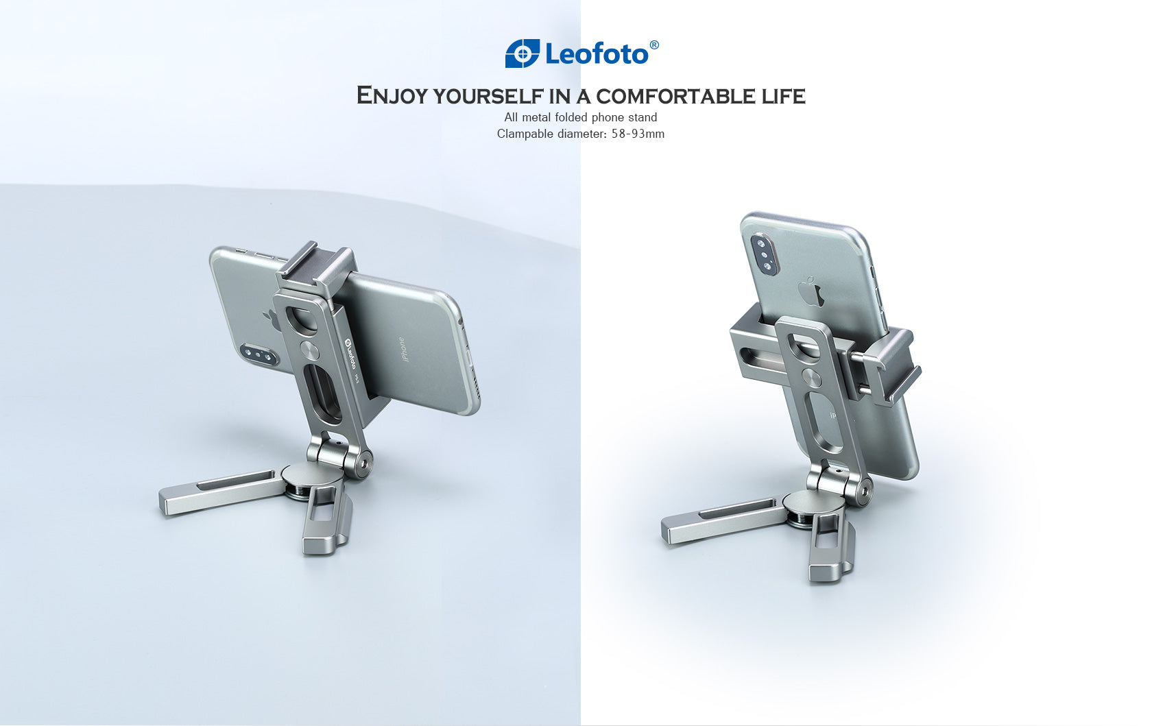 Leofoto PS-2 Multi-Functional Foldable Cellphone Stand with Arca-Compatible Dovetail and Cold Shoe Mount