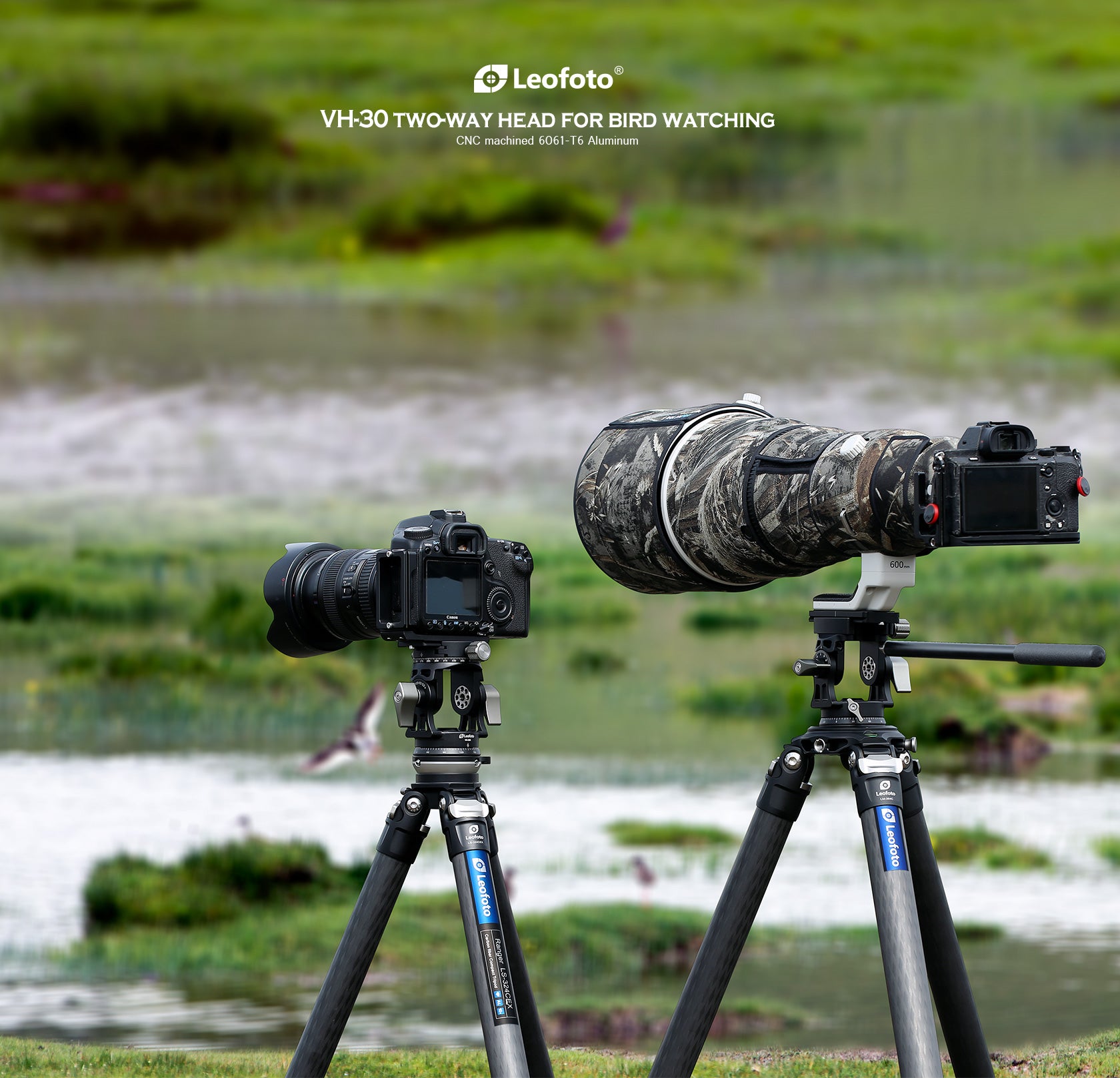 Leofoto VH-30 / VH-30N Two-Way Tele Lens Head | Arca Compatible