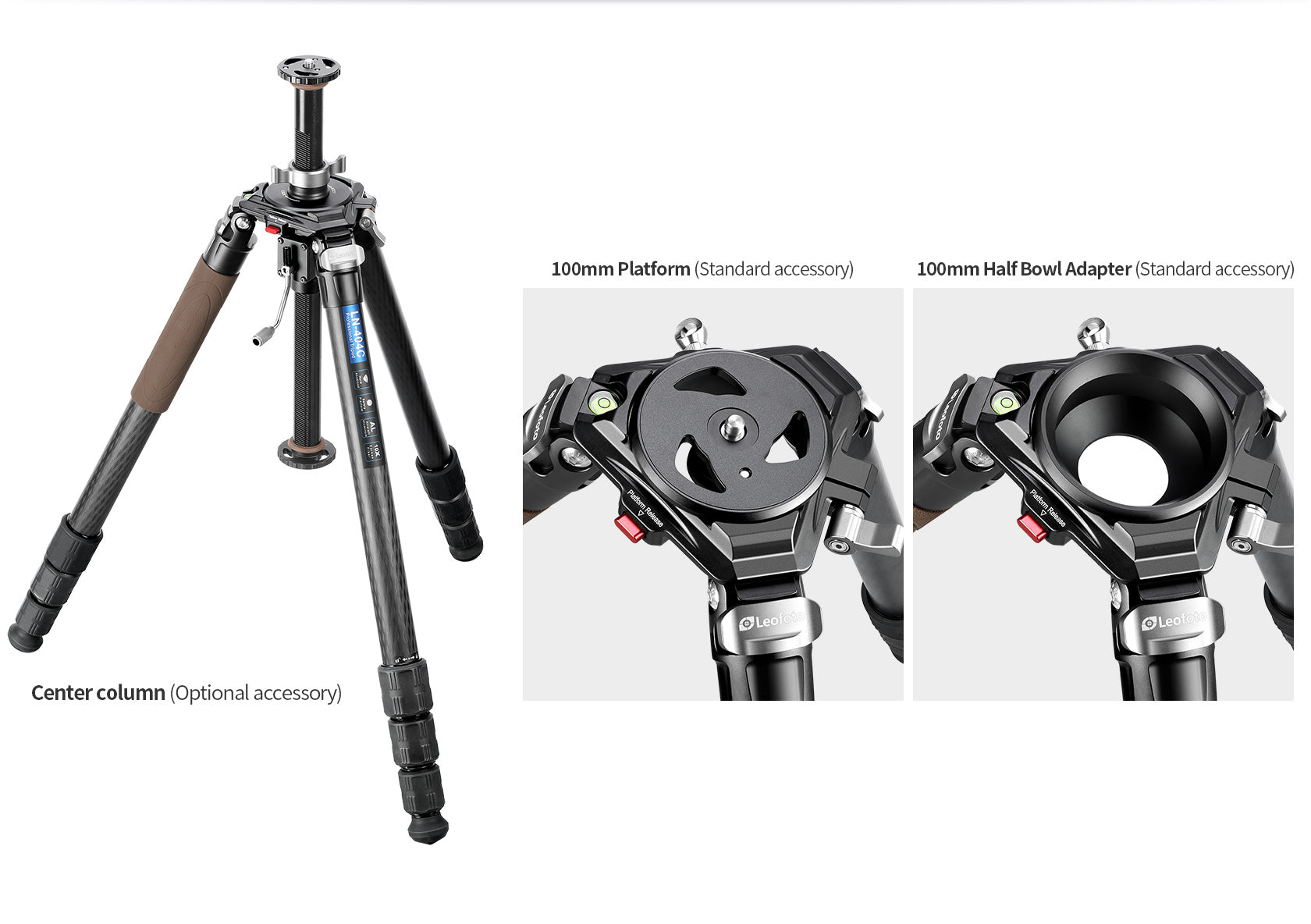Leofoto LN-404C Heavy Duty Tripod with 100mm Bowl+Platform & Bag