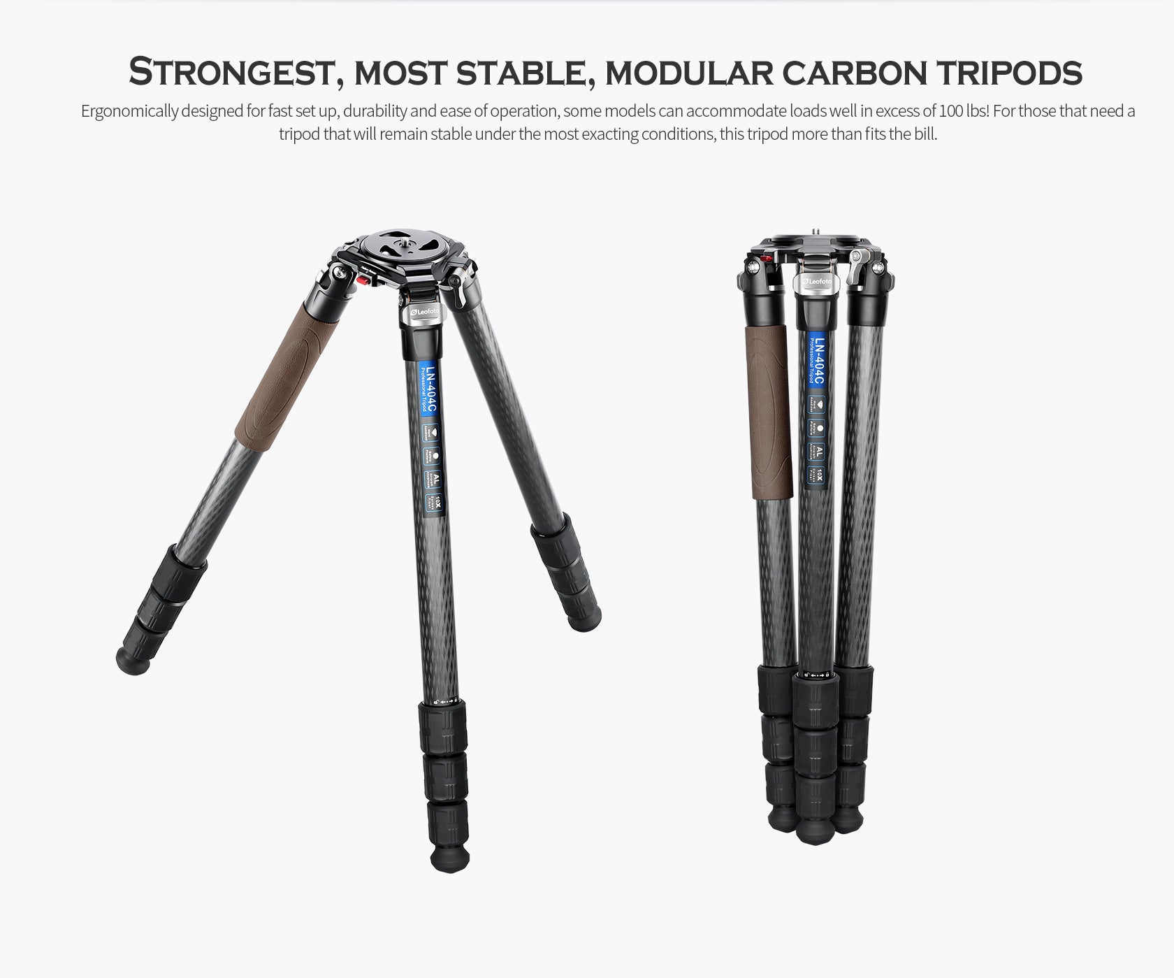 Leofoto LN-404C Heavy Duty Tripod with 100mm Bowl+Platform & Bag