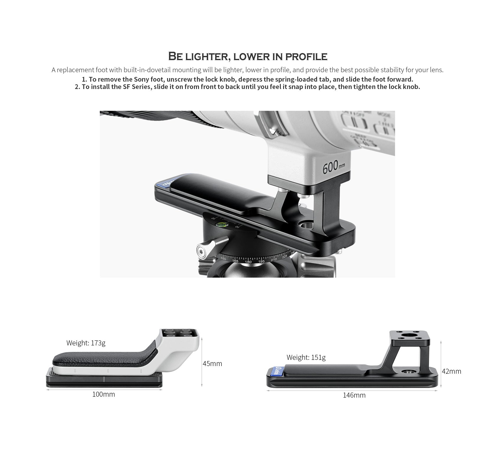 Leofoto SF-03 Replacemet Lens Foot for SONY FE 400 F/2.8,600/4.0