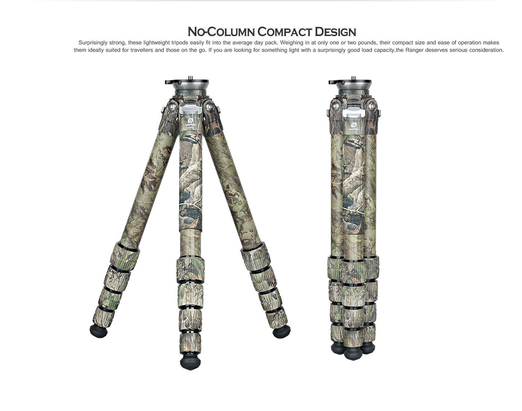 Leofoto LS-365CEX + PG-1 (Full Camo) Ranger Leveling Tripod and PG-1 Gimbal Head Set