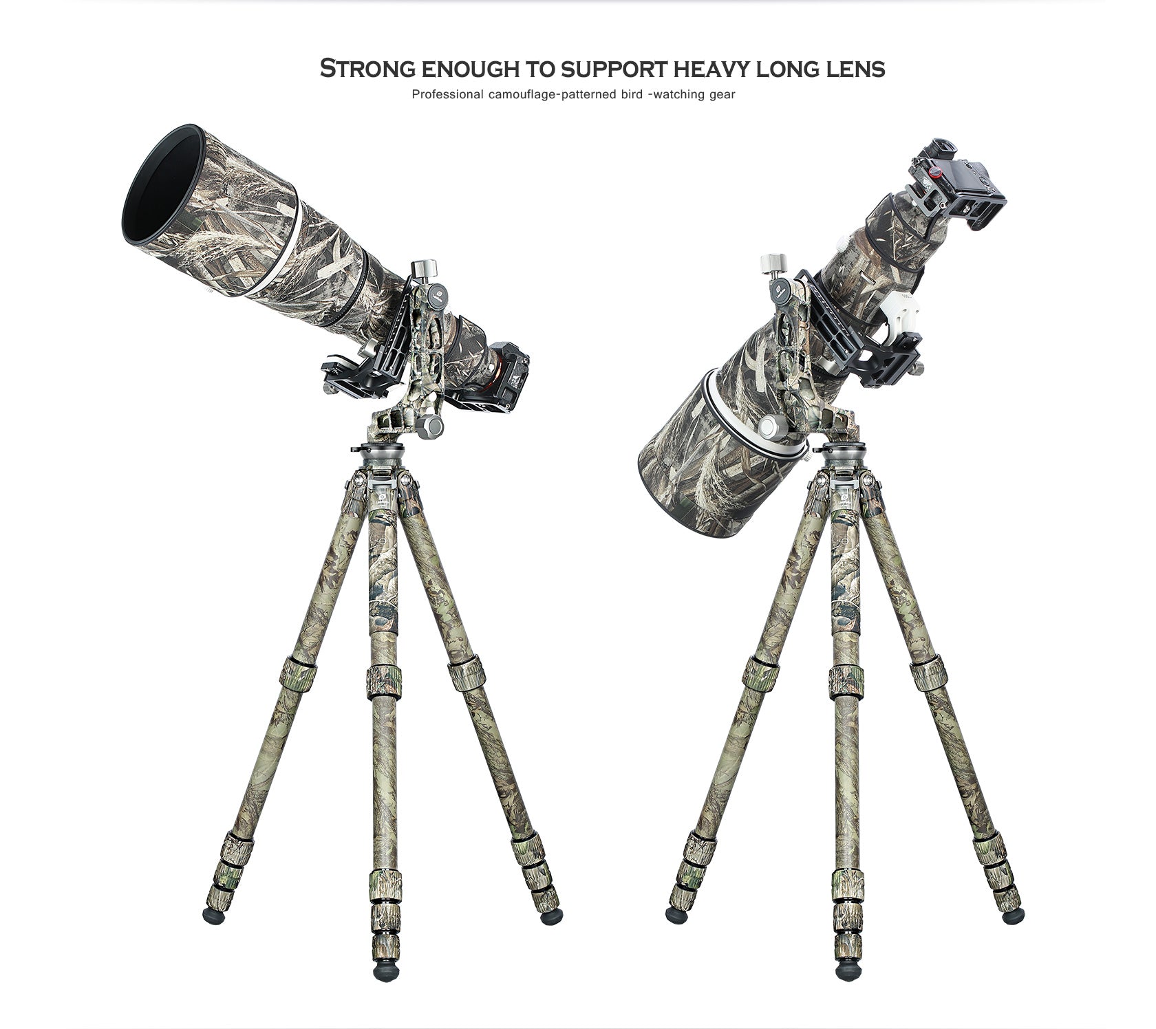 Leofoto LS-365CEX + PG-1 (Full Camo) Ranger Leveling Tripod and PG-1 Gimbal Head Set