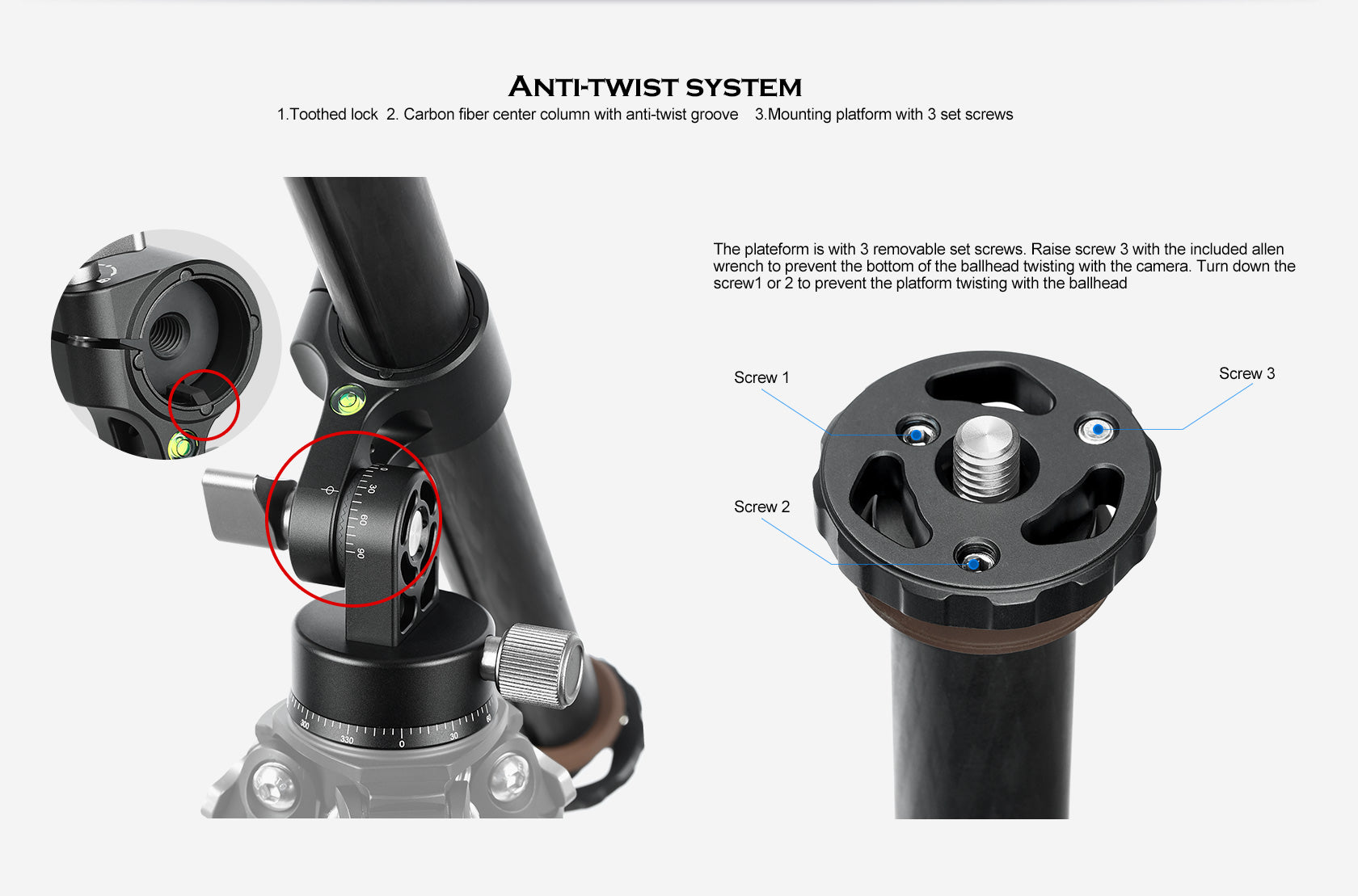 Leofoto HC-32 Kit + H-32 Carbon Fiber Horizontal Panoramic Center Column with Tripod Arm Combo
