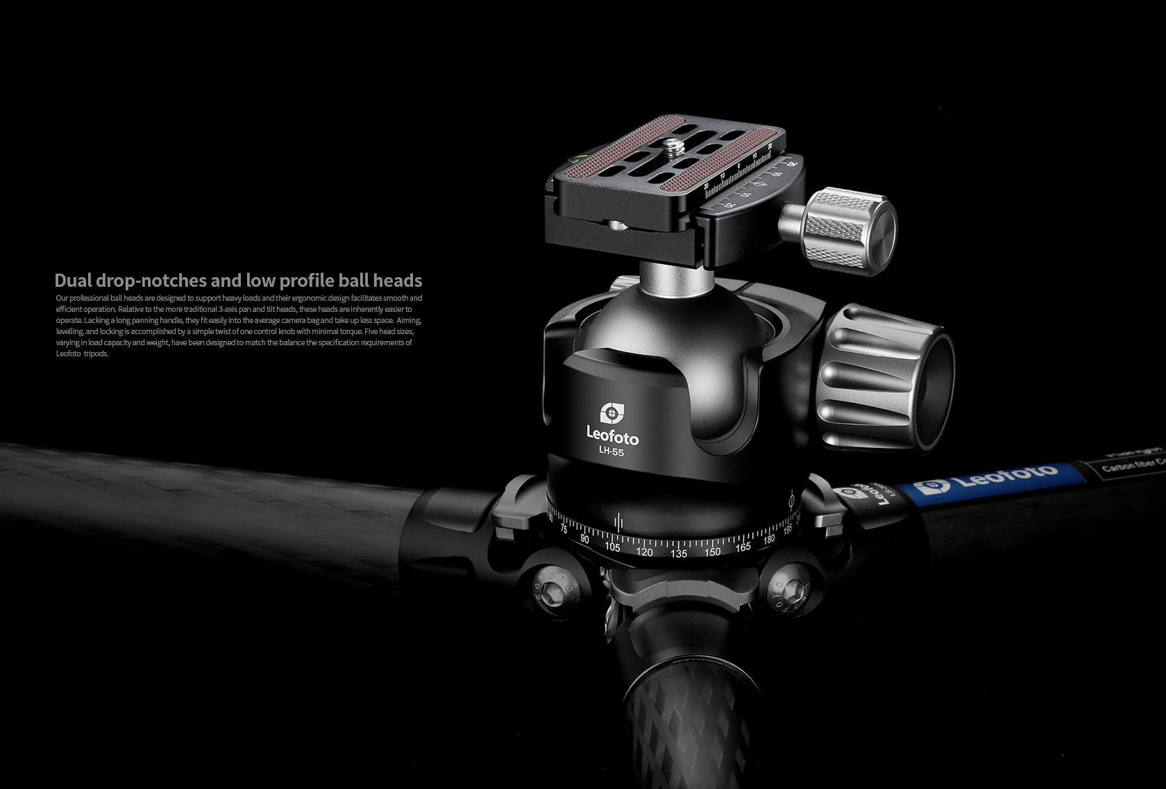 Leofoto LH-55 Low Profile Ball Head + QR Plate | Arca Compatible