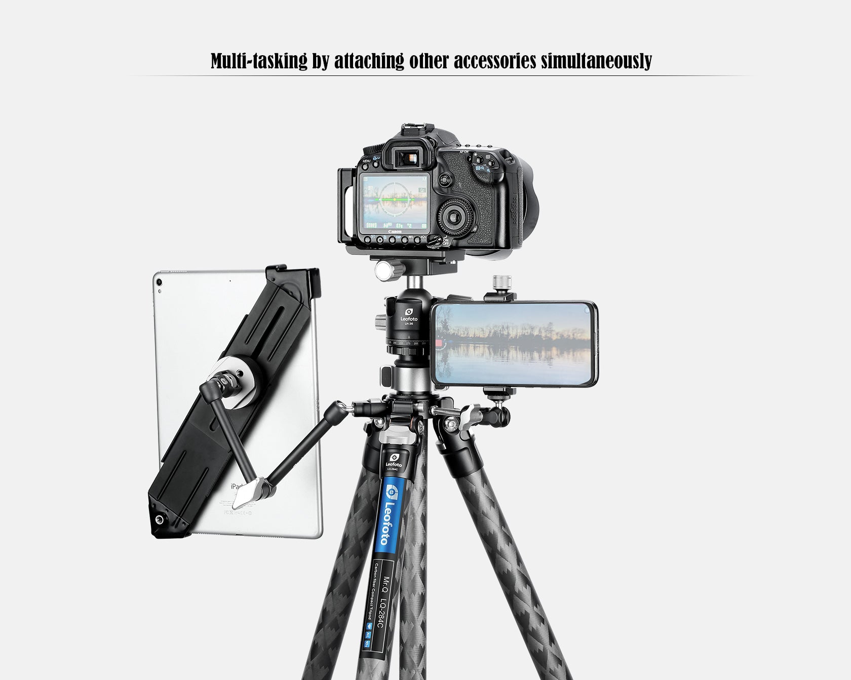 Leofoto LQ-284C Premium Carbon Fiber Tripod + LH-30 / LH-36 Ballhead with Quick Swap Center Column+Apex Platform and Tripod Bag