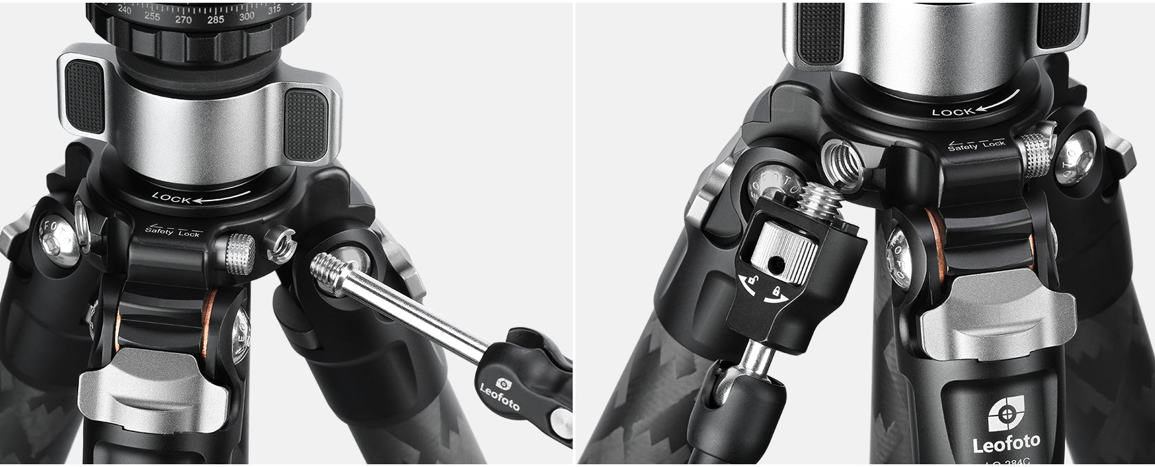 Leofoto LQ-324C Premium Carbon Fiber Tripod with Quick Swap Center Column+Apex Platform and Tripod Bag