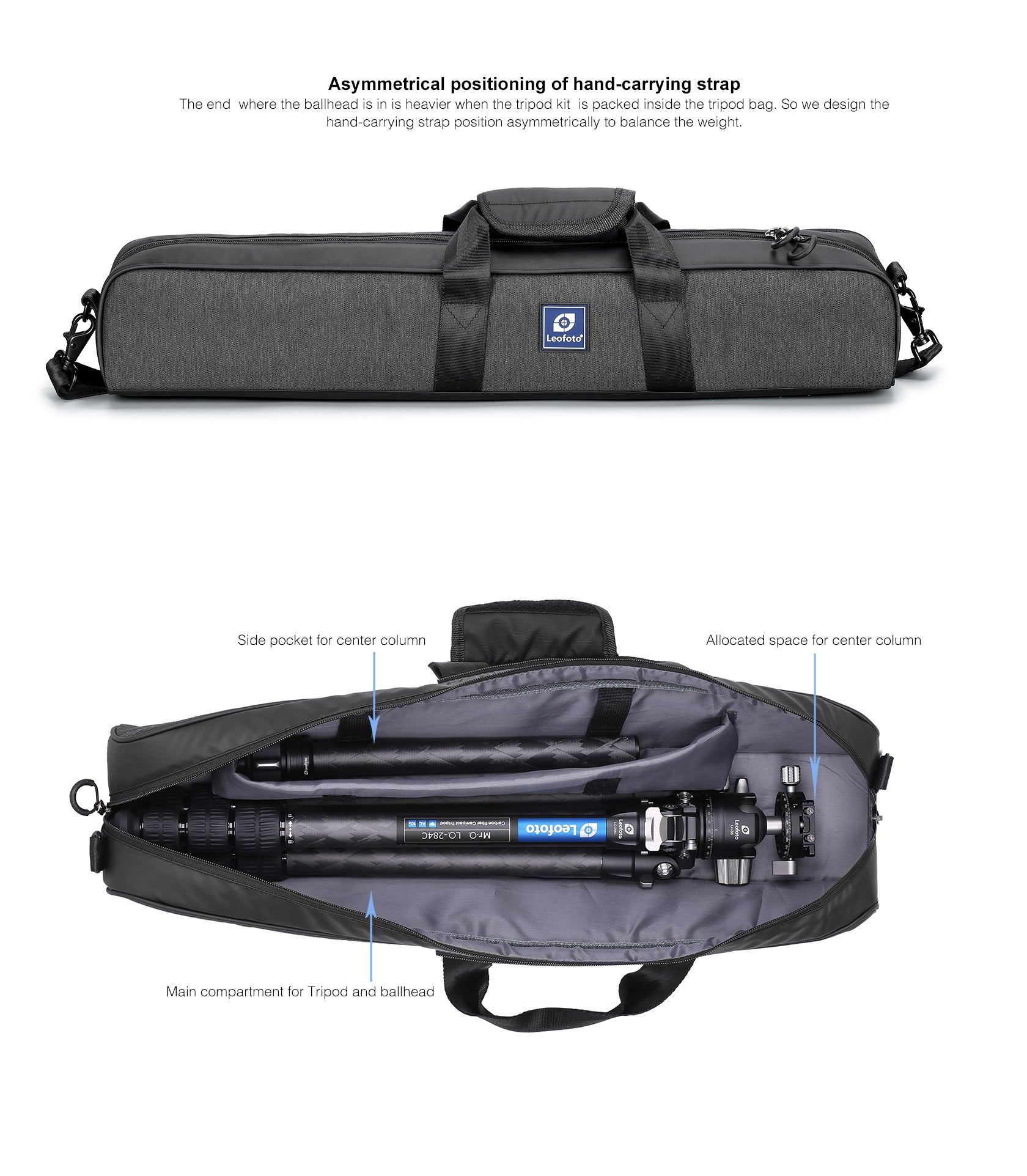 Leofoto LQ-284C Premium Carbon Fiber Tripod + LH-30 / LH-36 Ballhead with Quick Swap Center Column+Apex Platform and Tripod Bag