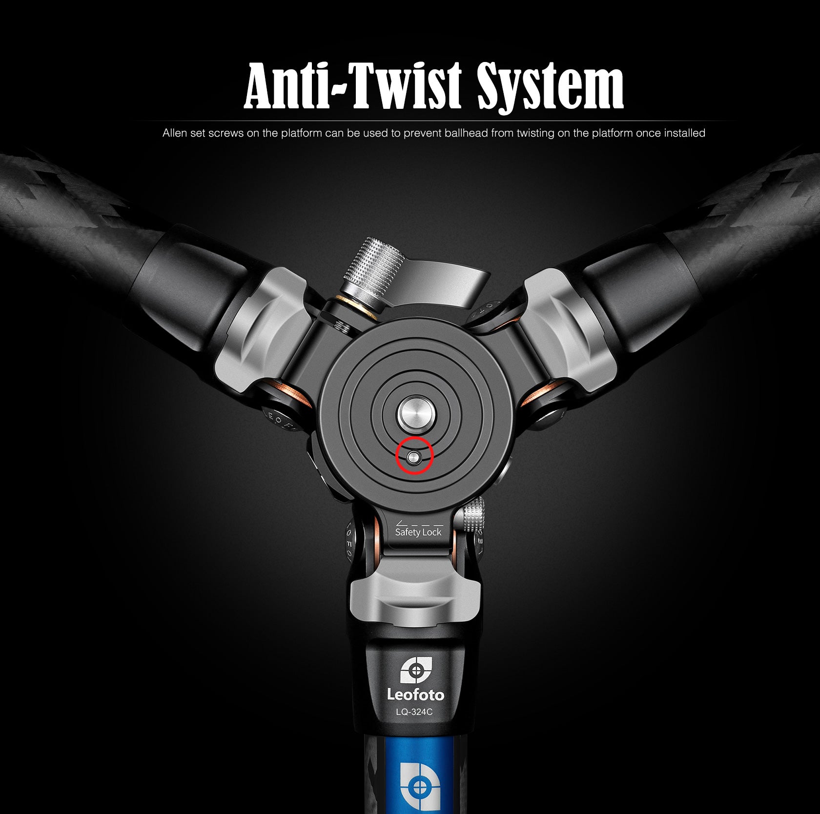 Leofoto LQ-324C Premium Carbon Fiber Tripod + LH-40 Low-Profile Ballhead with Quick Swap Center Column+Apex Platform and Tripod Bag