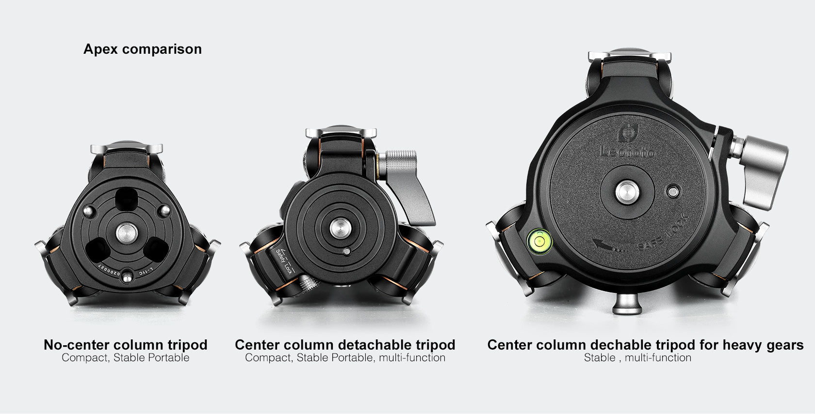 Leofoto LQ-324C Premium Carbon Fiber Tripod with Quick Swap Center Column+Apex Platform and Tripod Bag