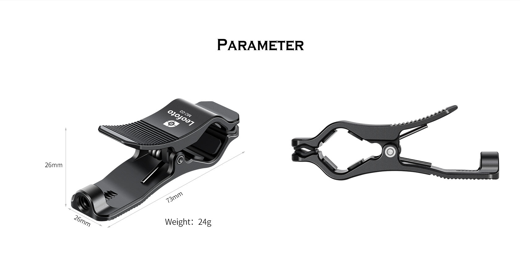 Leofoto MC-03 Manganese Steel Mini Clamp Metal Multi-Function 1/4"