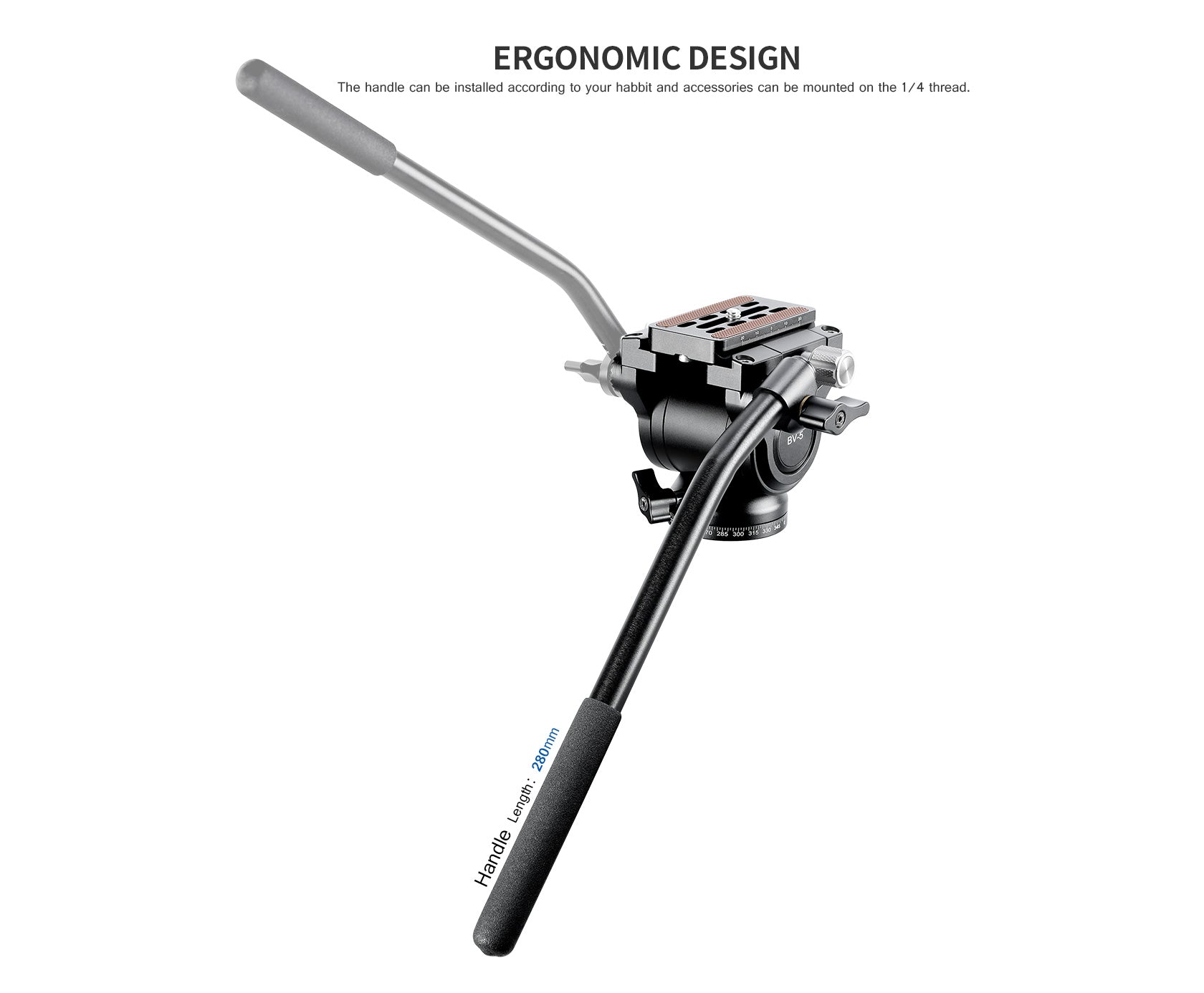 Leofoto LV-284C+BV-5 4-Section Carbon Fiber Tripod with Fluid Head Set / Built-In Hollow Ball and Flip Leg Locks