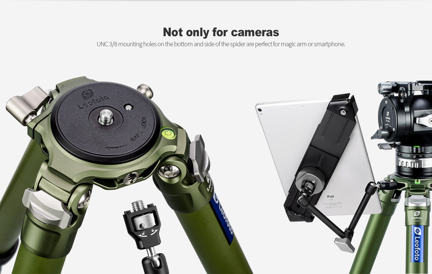 Leofoto LM-364CL(Long) Tripod with 75mm Video Bowl+Platform and Bag (Olive Green)