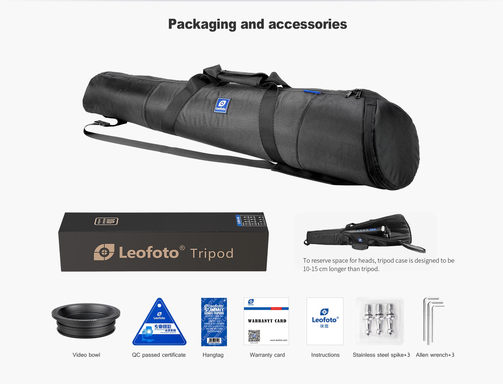 Leofoto LM-364CL(Long) Tripod with 75mm Video Bowl+Platform and Bag (Olive Green)