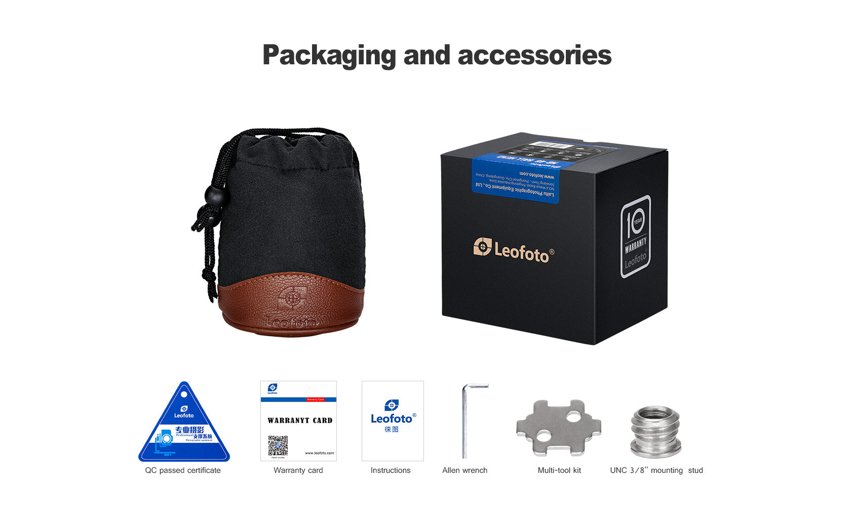 Leofoto FW-01 Professional Pan-and-Tilt 3-Way Head with NP-60 Plate | Arca Compatible