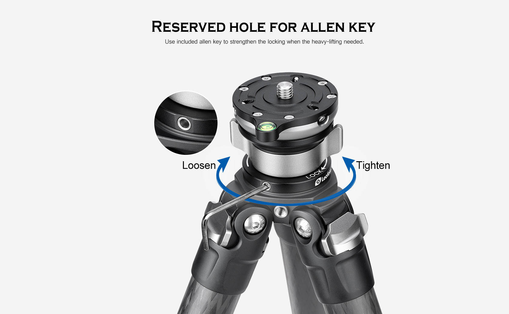 Leofoto PG-1 + LB-65 Lightweight Heavy Duty Gimbal Tripod Head & 65mm Leveling Base Combo