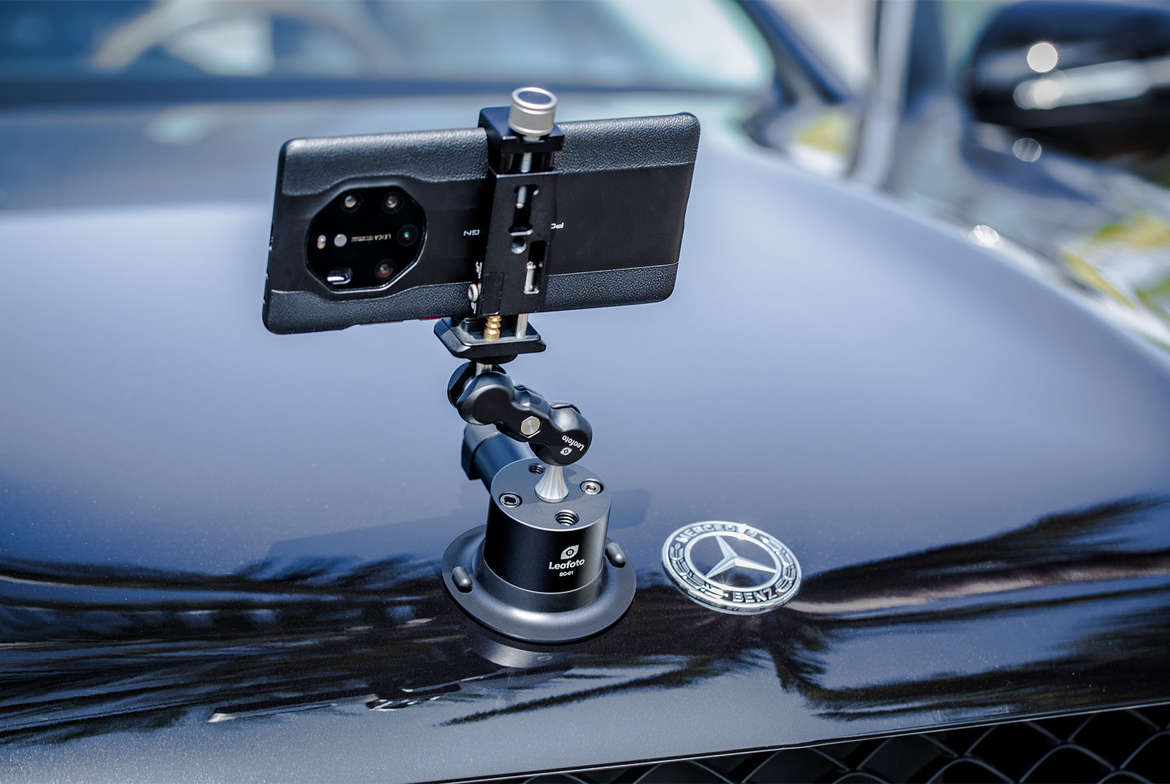 Leofoto SC-01 + PC-90II + Versa Arm Suction Mounting Kit | 1/4" Screw |Max Load: 55lb (25kg)