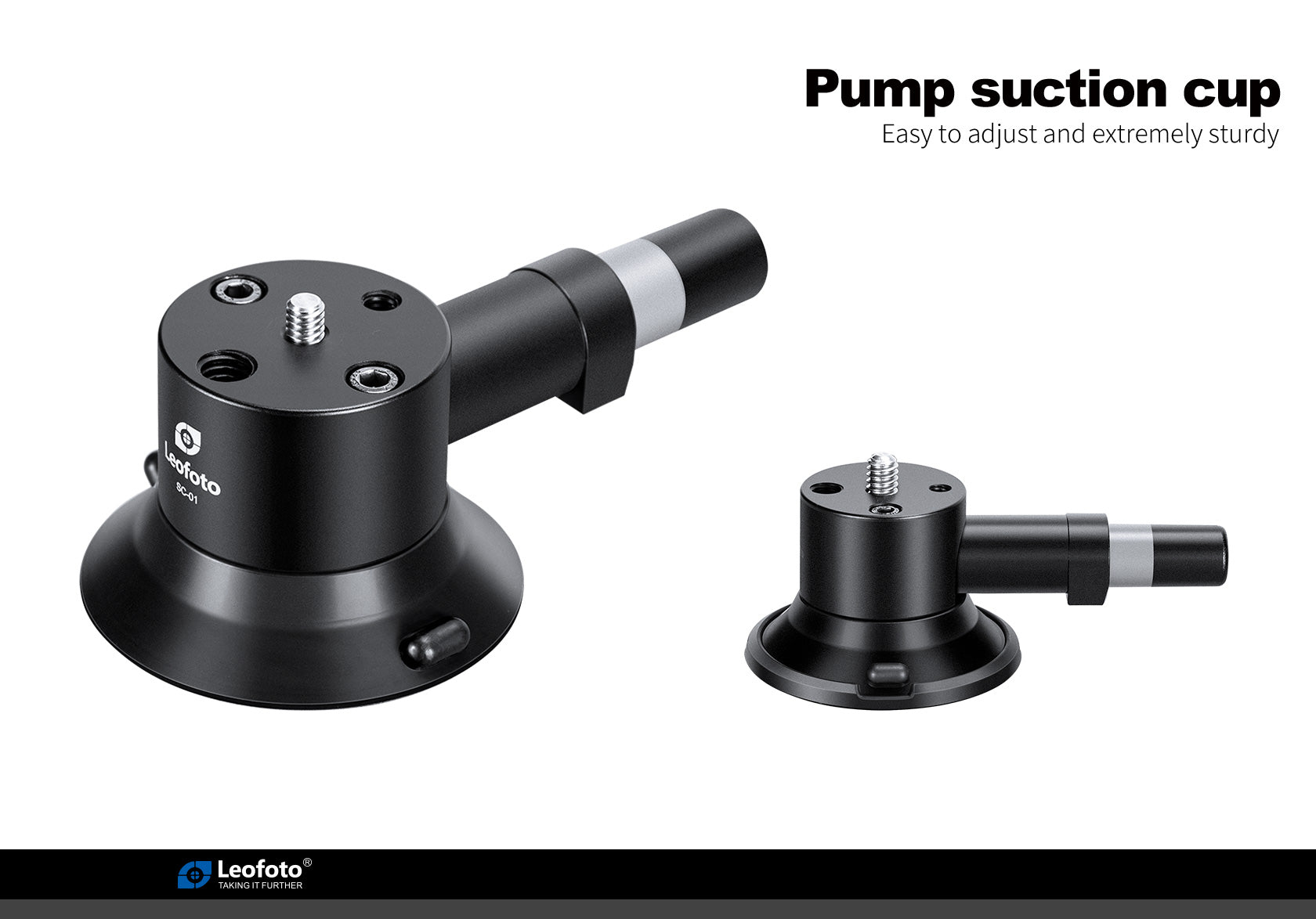 Leofoto SC-01 72mm Suction Cup Mounting Base | 1/4" Screw with 1/4"& 3/8" Threaded Holes | Max Load: 55lb (25kg)