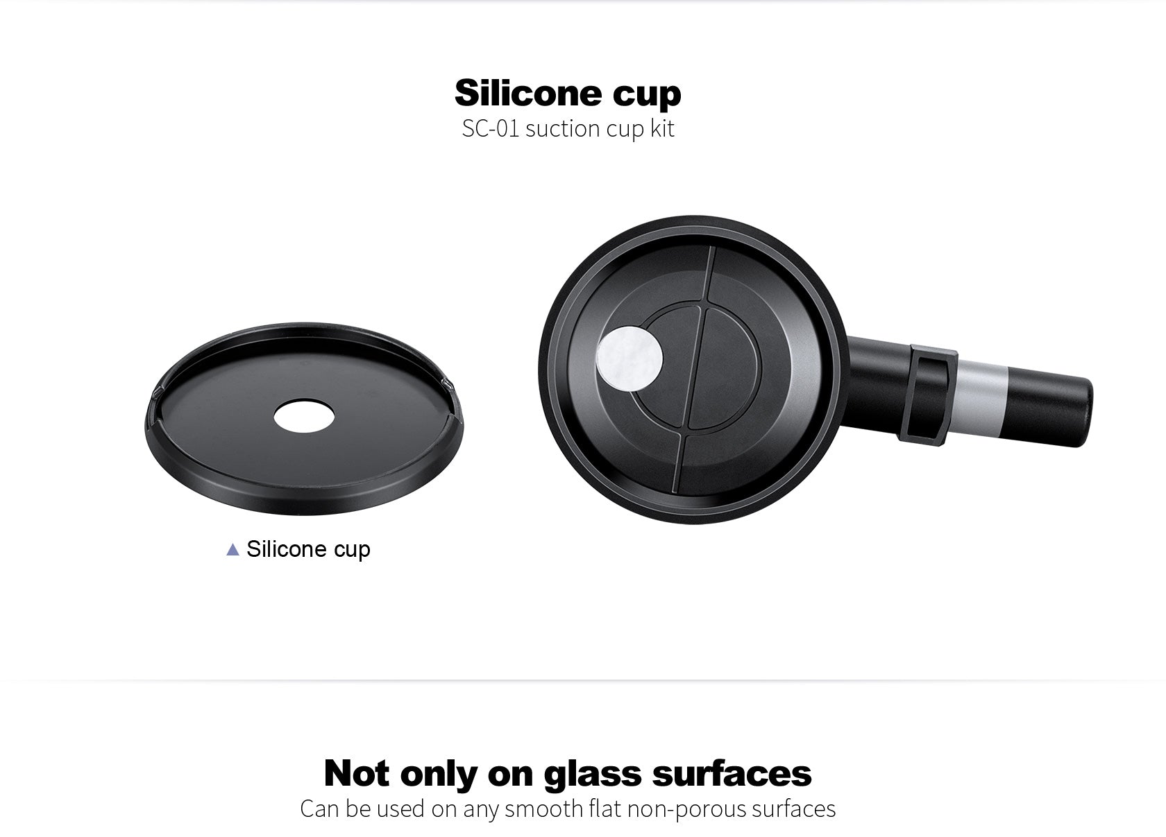 Leofoto SC-01 72mm Suction Cup Mounting Base | 1/4" Screw with 1/4"& 3/8" Threaded Holes | Max Load: 55lb (25kg)