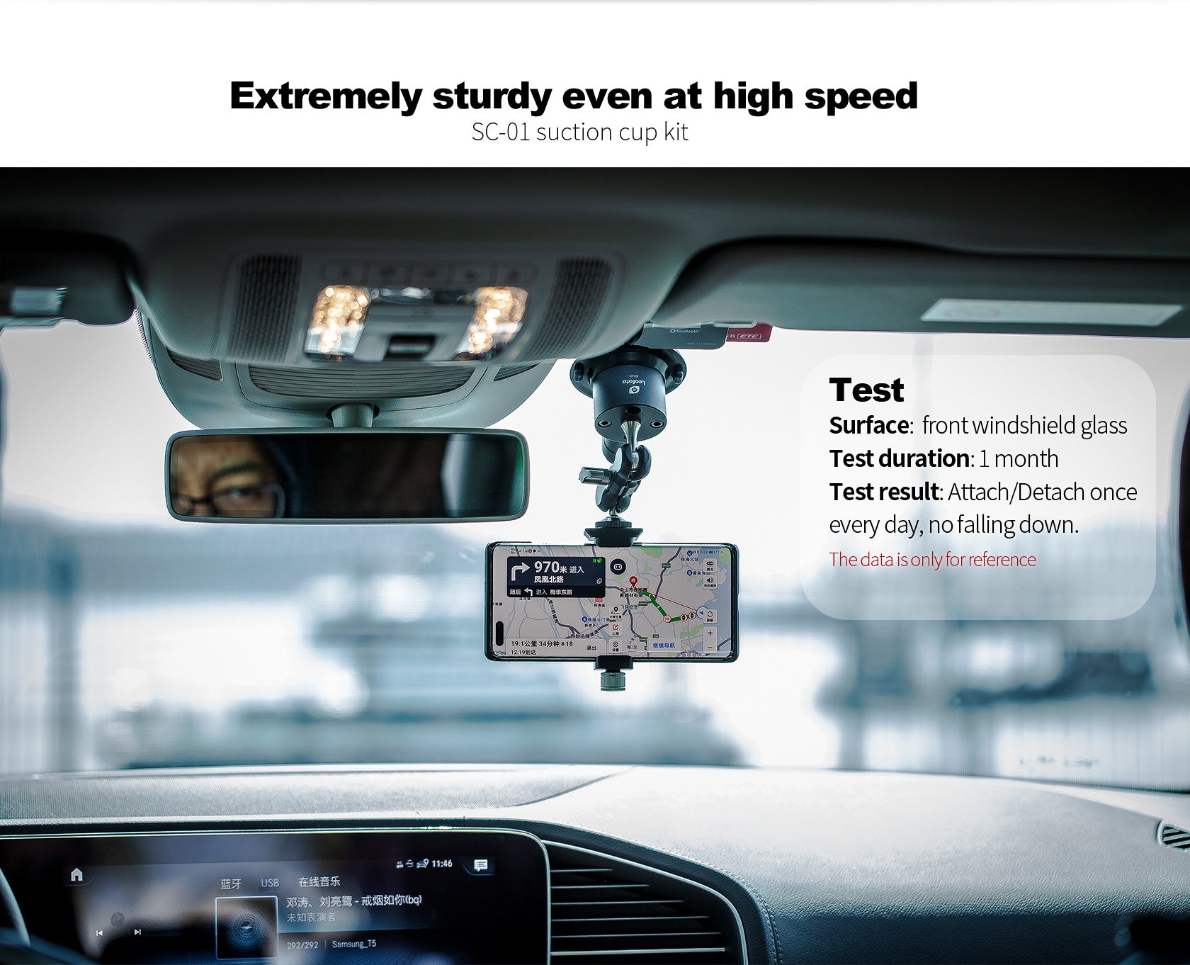 Leofoto SC-01 72mm Suction Cup Mounting Base | 1/4" Screw with 1/4"& 3/8" Threaded Holes | Max Load: 55lb (25kg)