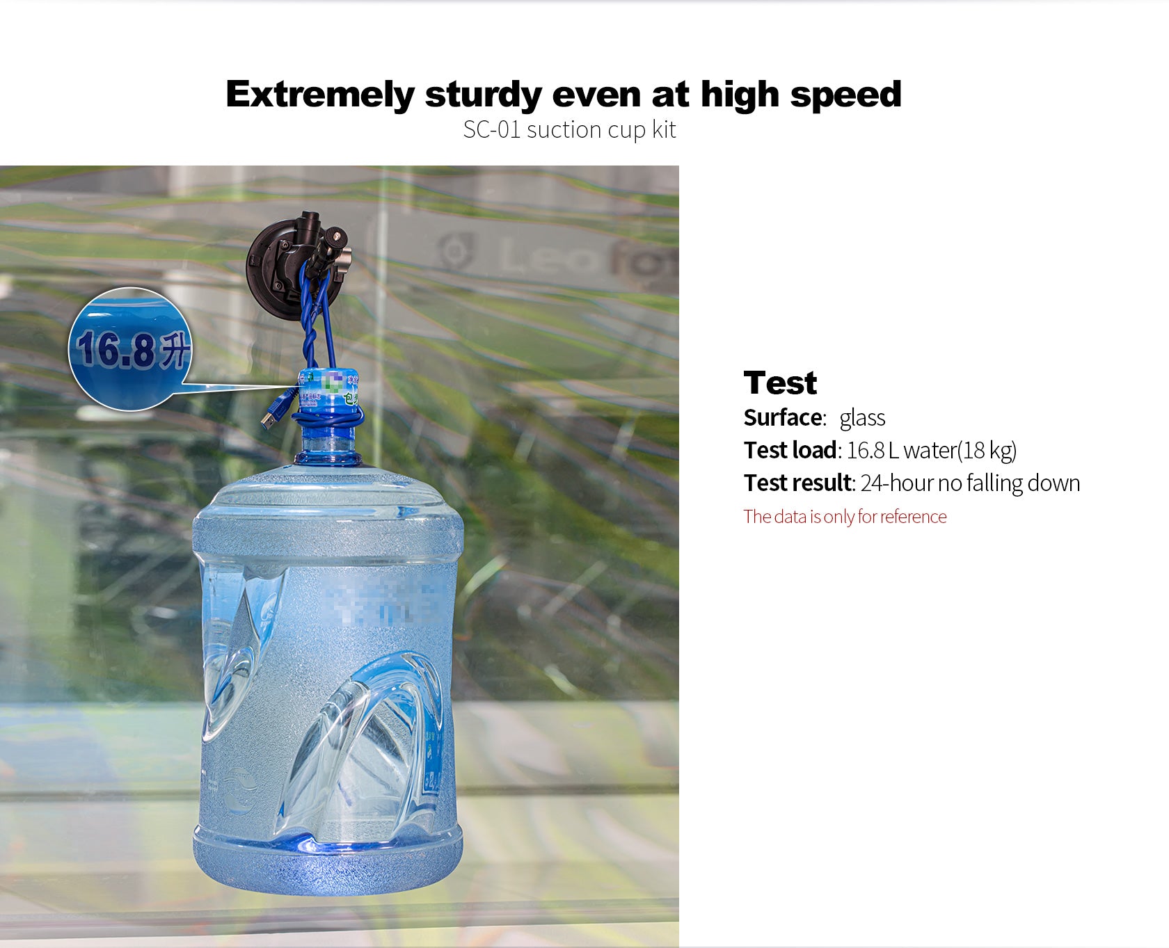 Leofoto SC-02 100mm Suction Cup Mounting Base | 1/4" Screw with 1/4"& 3/8" Threaded Holes | Max Load: 88lb (40kg)