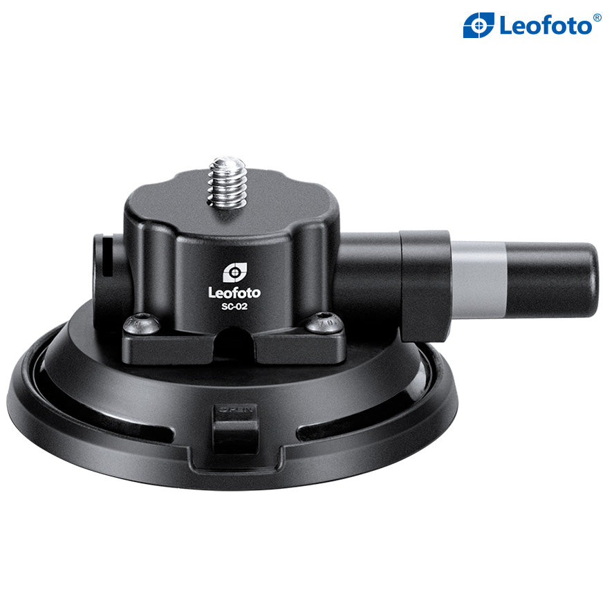 Leofoto SC-02 100mm Suction Cup Mounting Base | 1/4" Screw with 1/4"& 3/8" Threaded Holes | Max Load: 88lb (40kg)