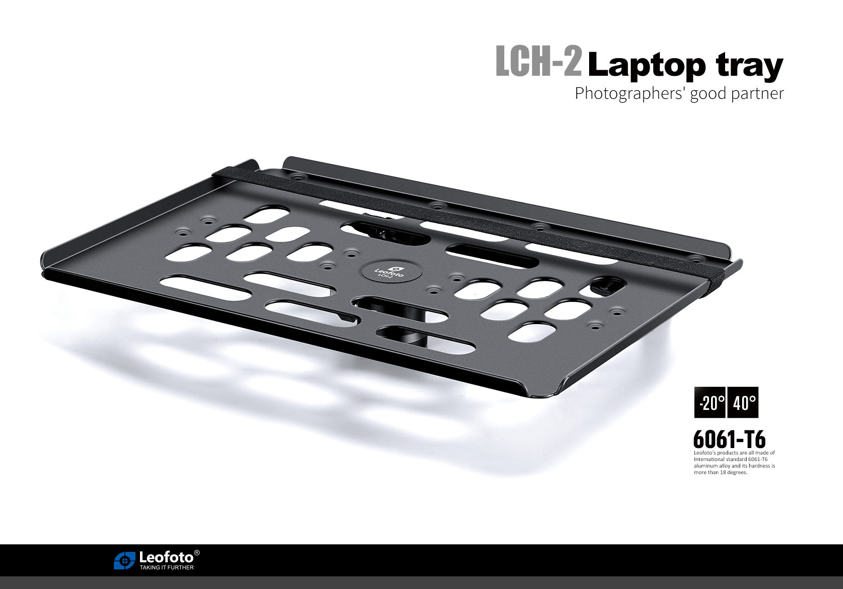 Leofoto LCH-2 16" Laptop / Projector Tray / Combined with Tripod 3/8" &1/4" Mounting Sockets / Arca Swiss Dovetail Panning Base