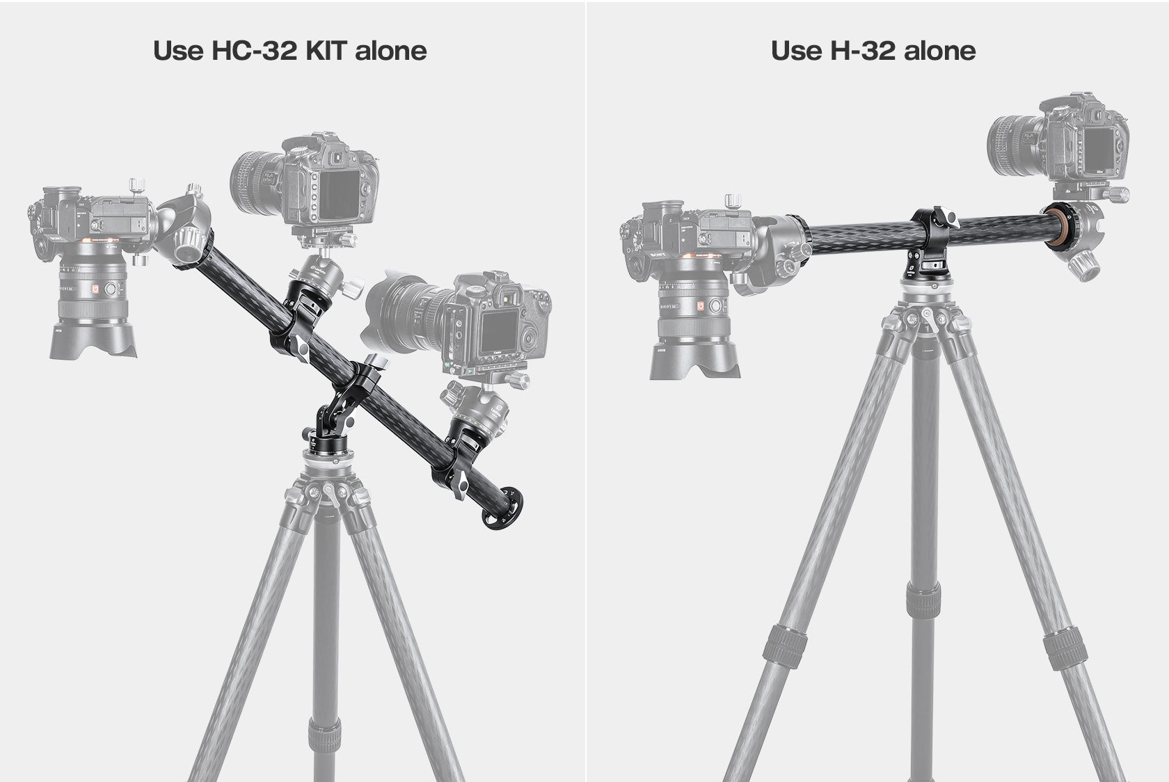 Leofoto HC-32 Kit + H-32 Carbon Fiber Horizontal Panoramic Center Column with Tripod Arm Combo