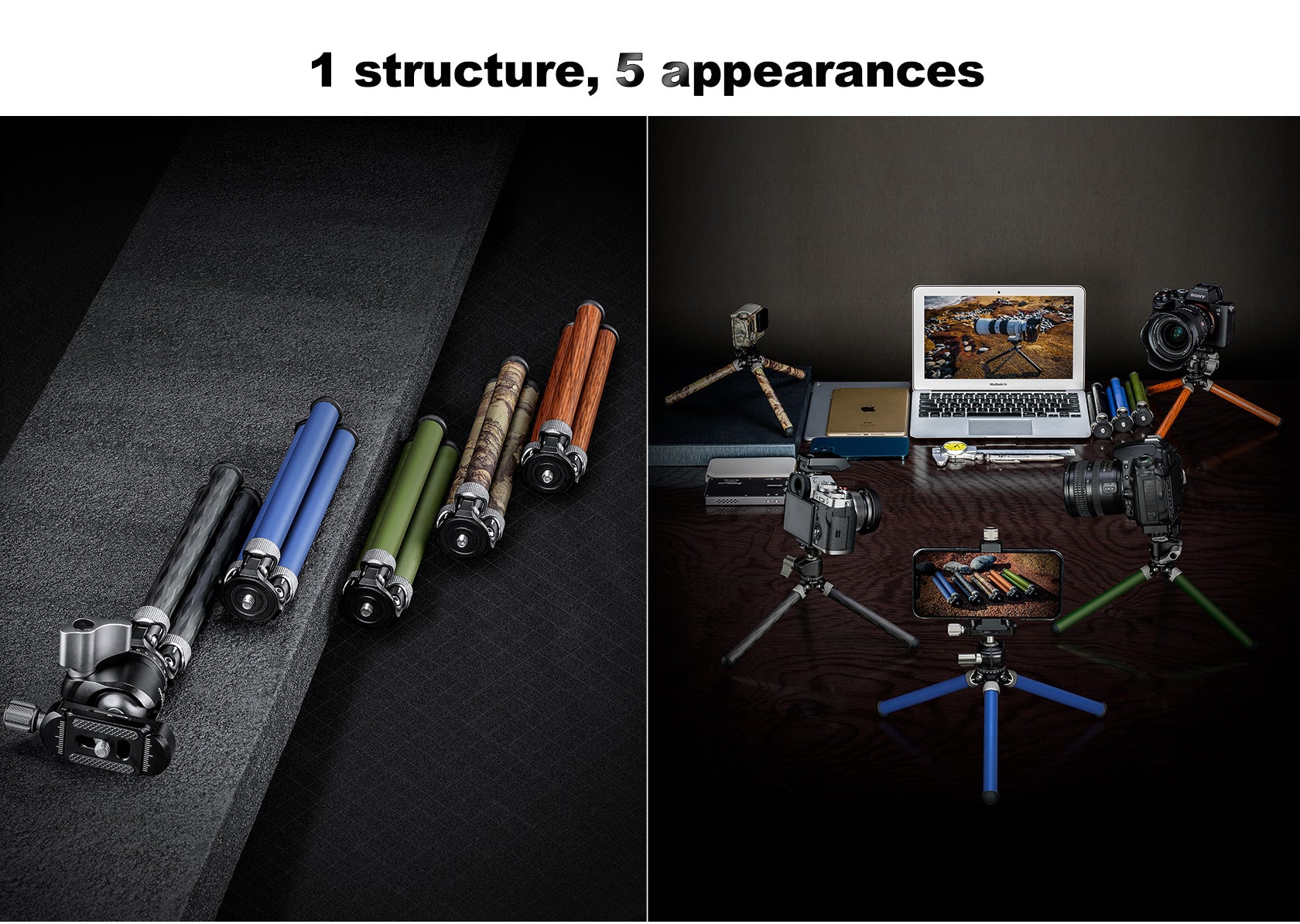 Leofoto MT-02C Mini Tabletop Travel Tripod | Color Options