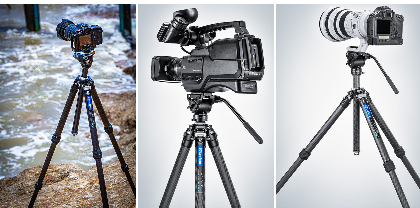 Leofoto LO-324C Tripod with Built-in Hollow Ball & Bag