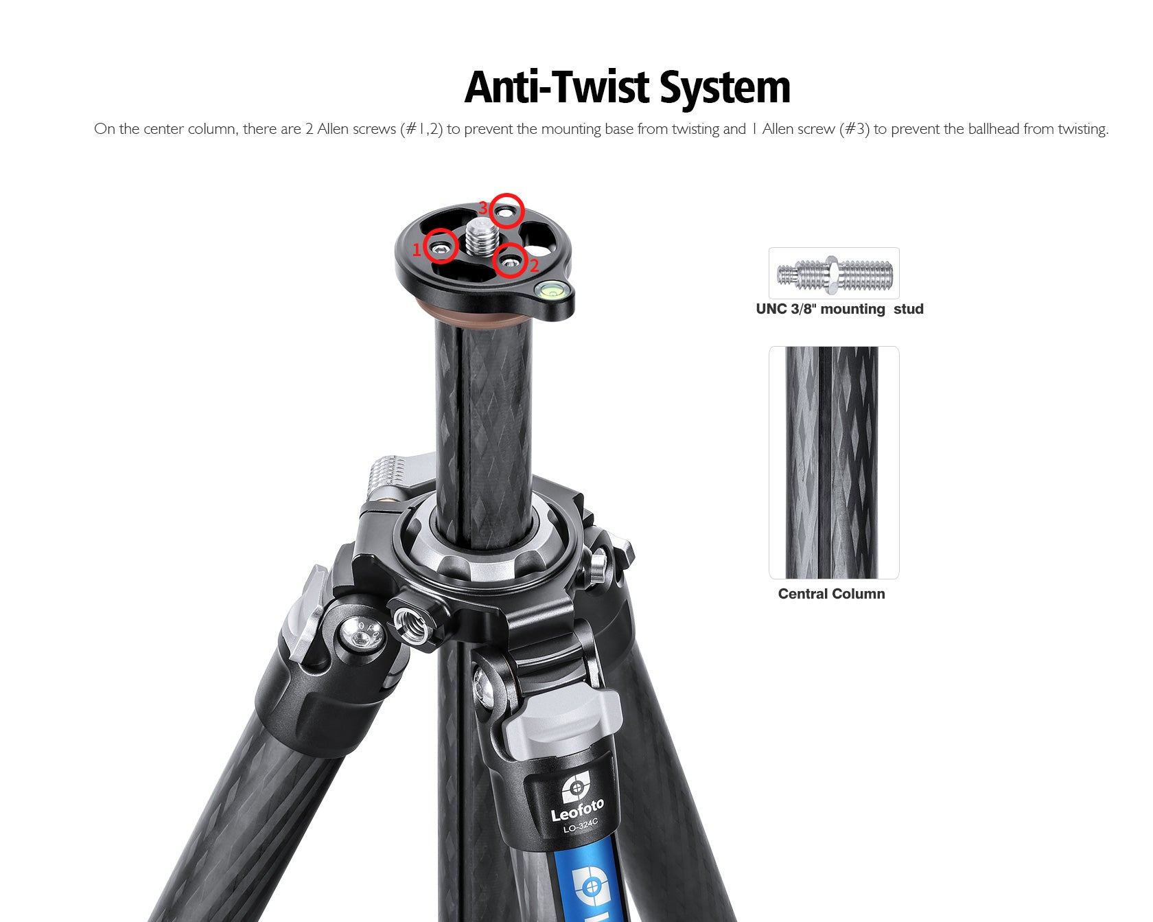 Leofoto LO-324C Tripod with Built-in Hollow Ball & Bag