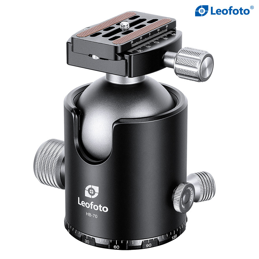 Leofoto HB-70 70mm Pro Heavy-Duty Ball Head with Quick Release Plate & Case | Max Load 88lb