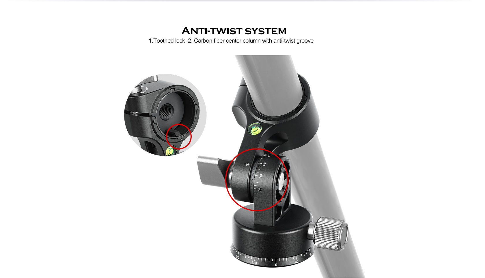 Leofoto HX-22/ HX-25/ HX-28/ HX-32 HX Series Center Column Tilt Adapter for LX Series Tripods | 1/4" + 3/8"