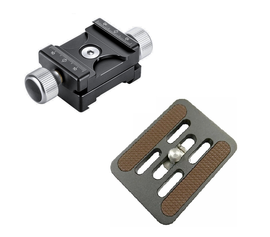 Leofoto DDC-38 + BPL-50N Bidirectional Subtend Double Clamp MINI CLAMP with Plate