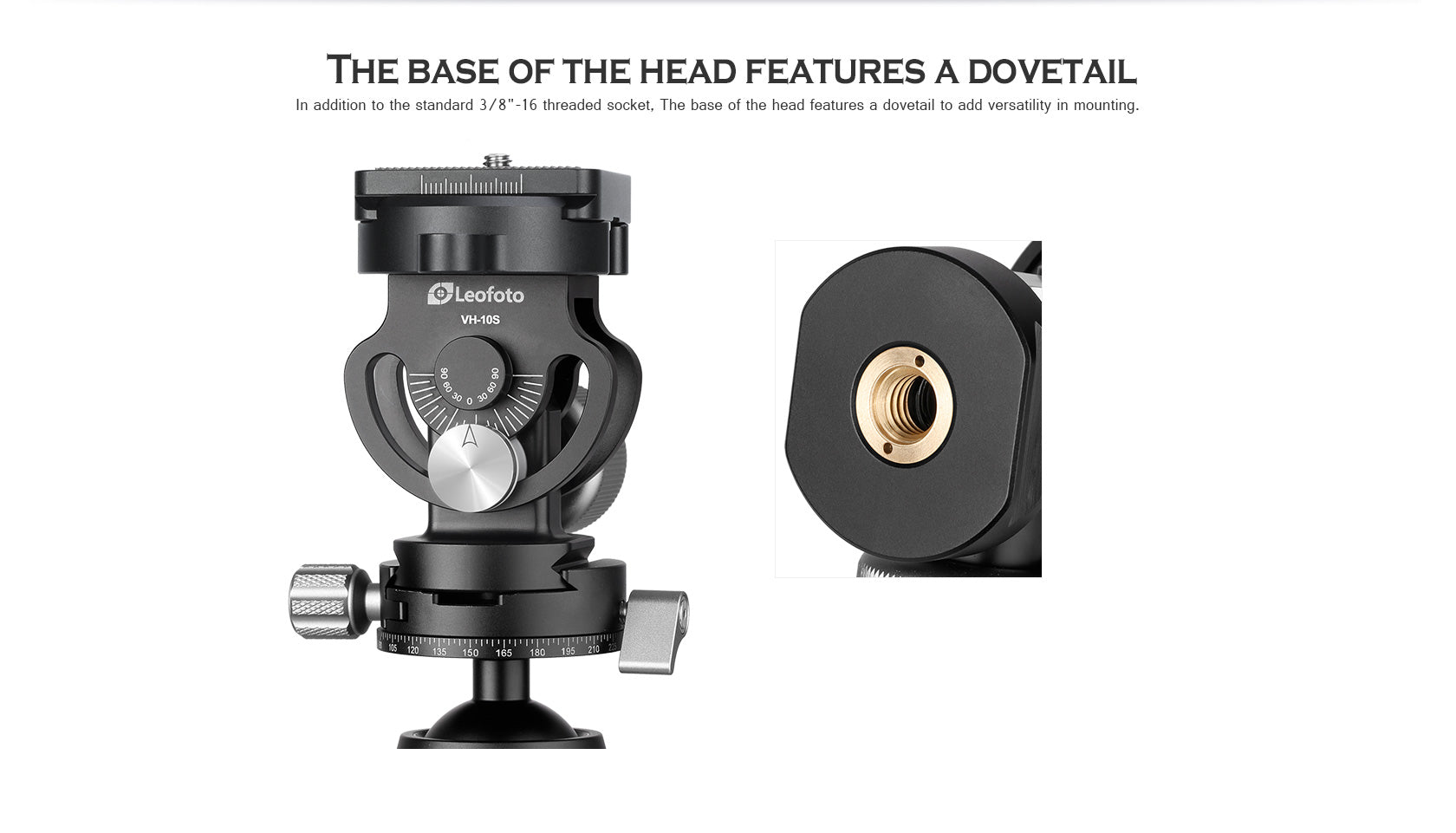 Leofoto VH-10S 2-Way Monopod Head | Arca Compatible