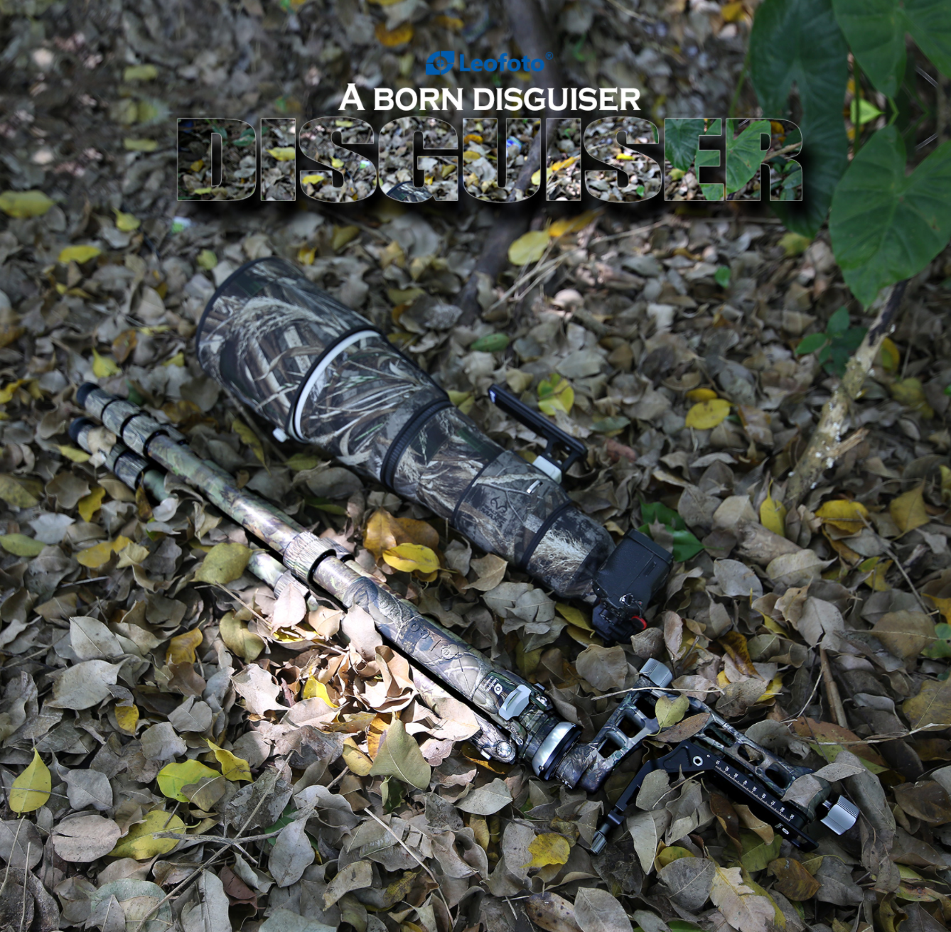 Leofoto LS-365CEX + PG-1 (Full Camo) Ranger Leveling Tripod and PG-1 Gimbal Head Set