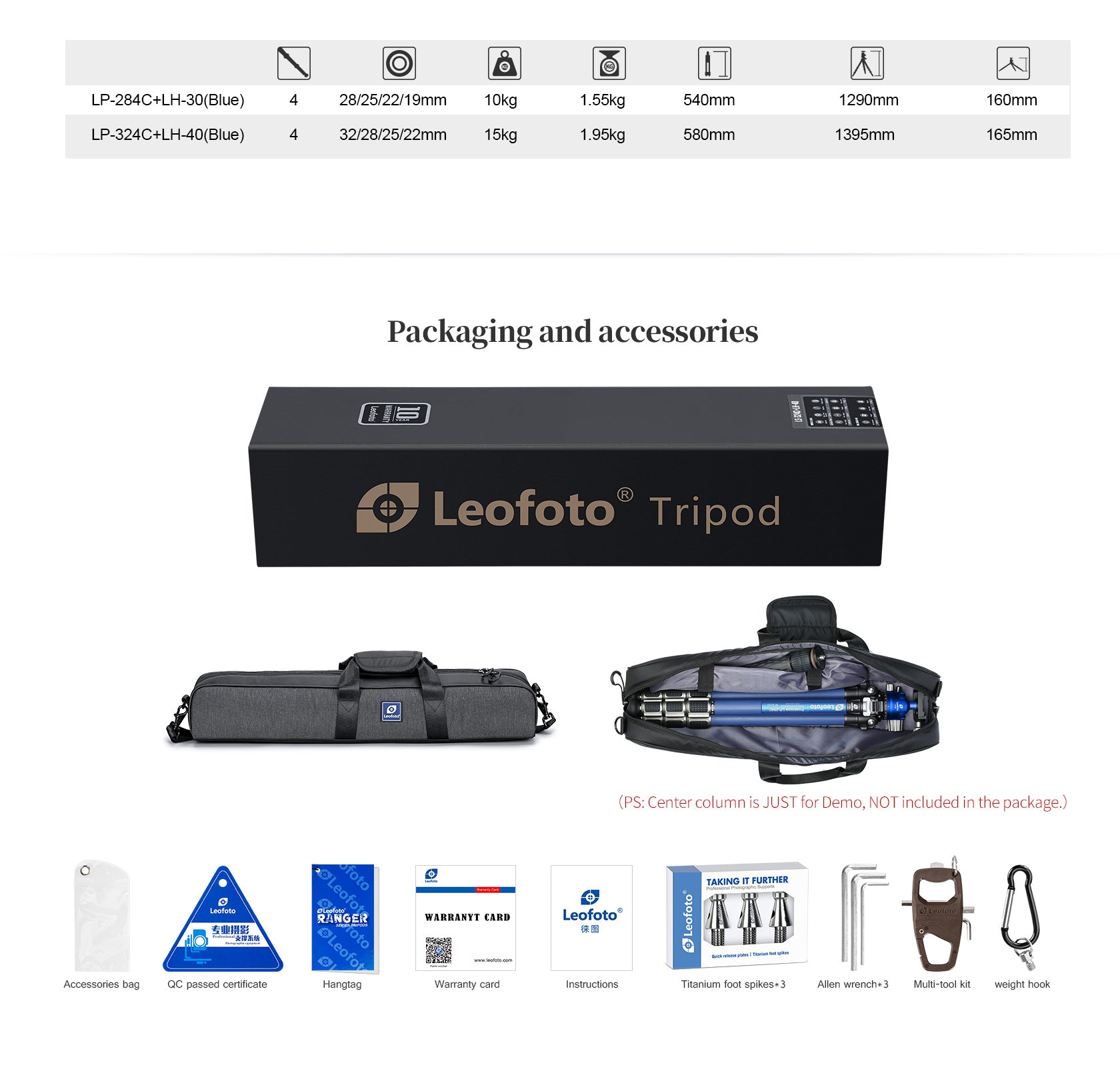 Leofoto LP-284C Poseidon Ocean Tripod + LH-30 Ballhead Set (Full Blue) | Anti-Corrosion with Titanium Foot Spike