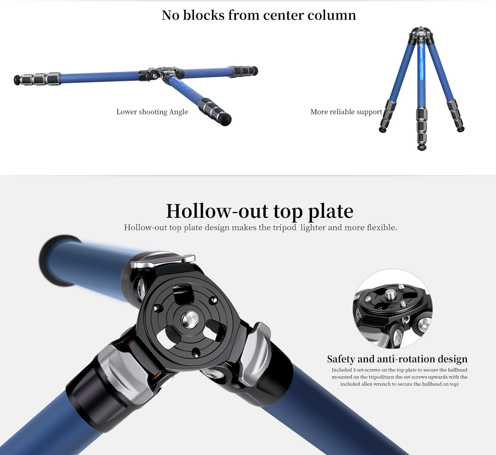 Leofoto LP-284C Poseidon Ocean Tripod + LH-30 Ballhead Set (Full Blue) | Anti-Corrosion with Titanium Foot Spike