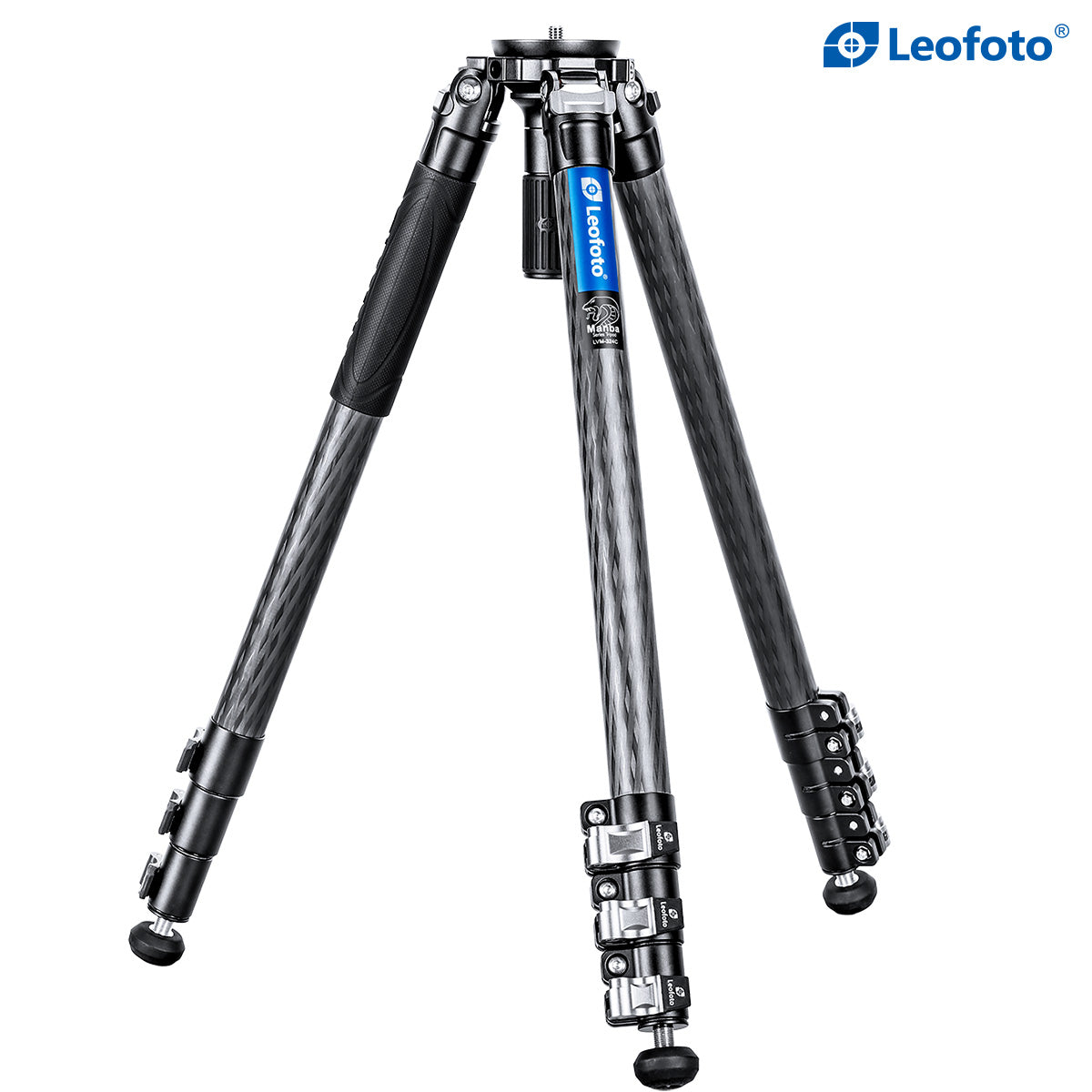 Leofoto LVM-324C 4-Section Carbon Fiber Video Tripod | 75mm Integrated Bowl with Leveling Base and Handle