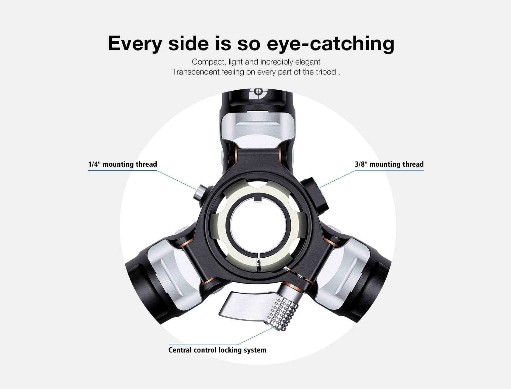 Leofoto LV-323C 3-Section Carbon Fiber Video Tripod / Built-In Hollow Ball and Flip Leg Locks