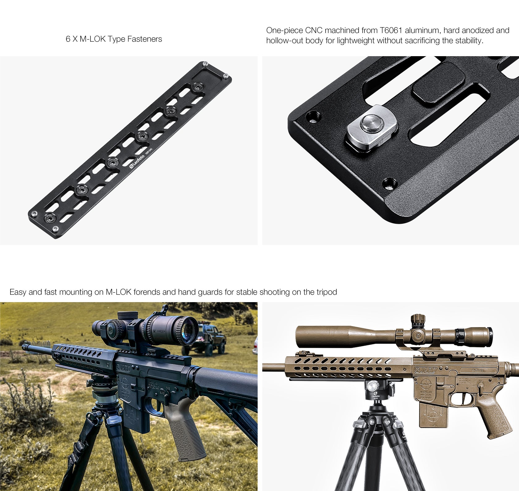 Leofoto GSP-80 / GSP-140 / GSP-240 / GSP-300 M-LOK QR Plates | Arca