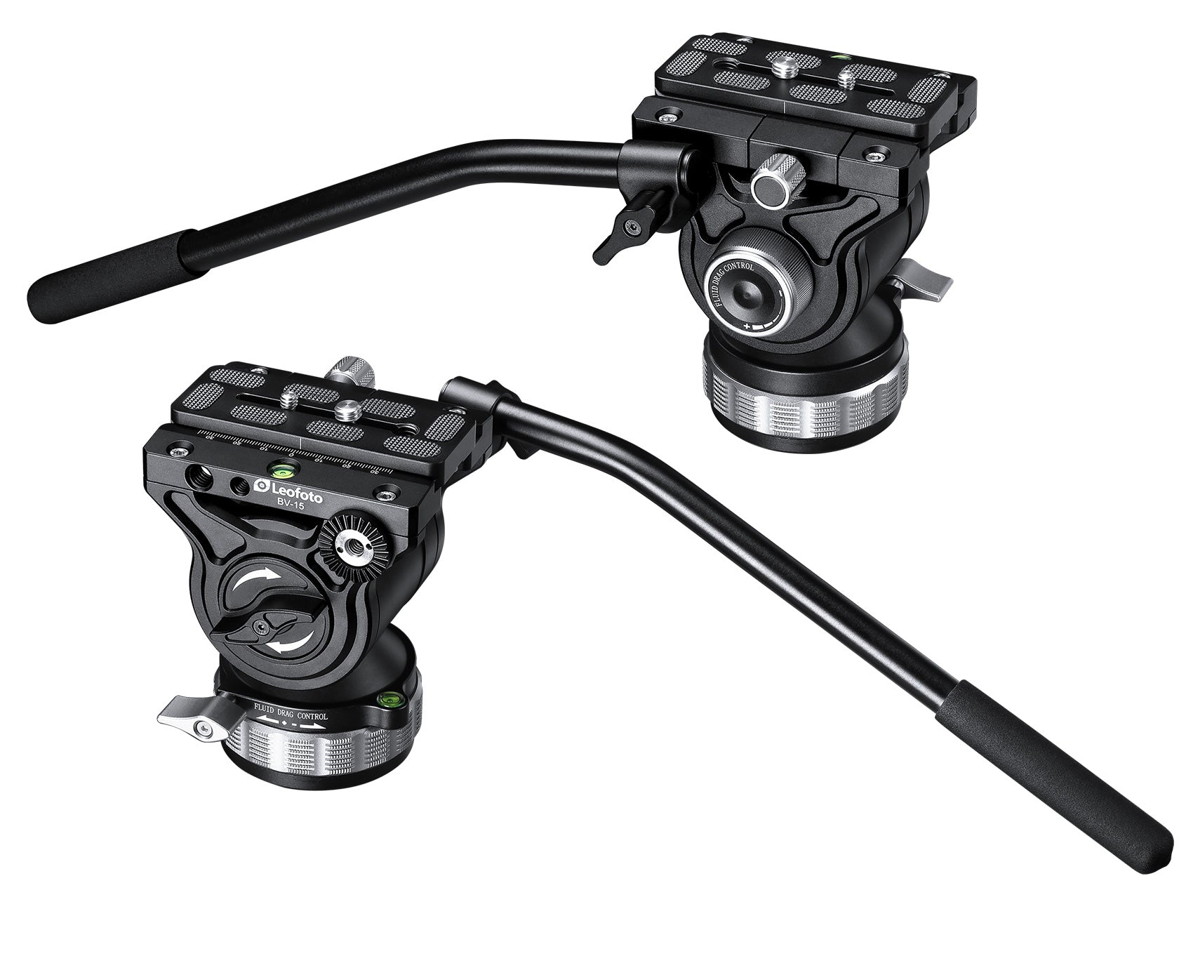 Leofoto LVC-253C+BV-15 Dual-Tube Video Tripod with Fluid Head Set | 75mm Integrated Bowl with Leveling Base and Handle