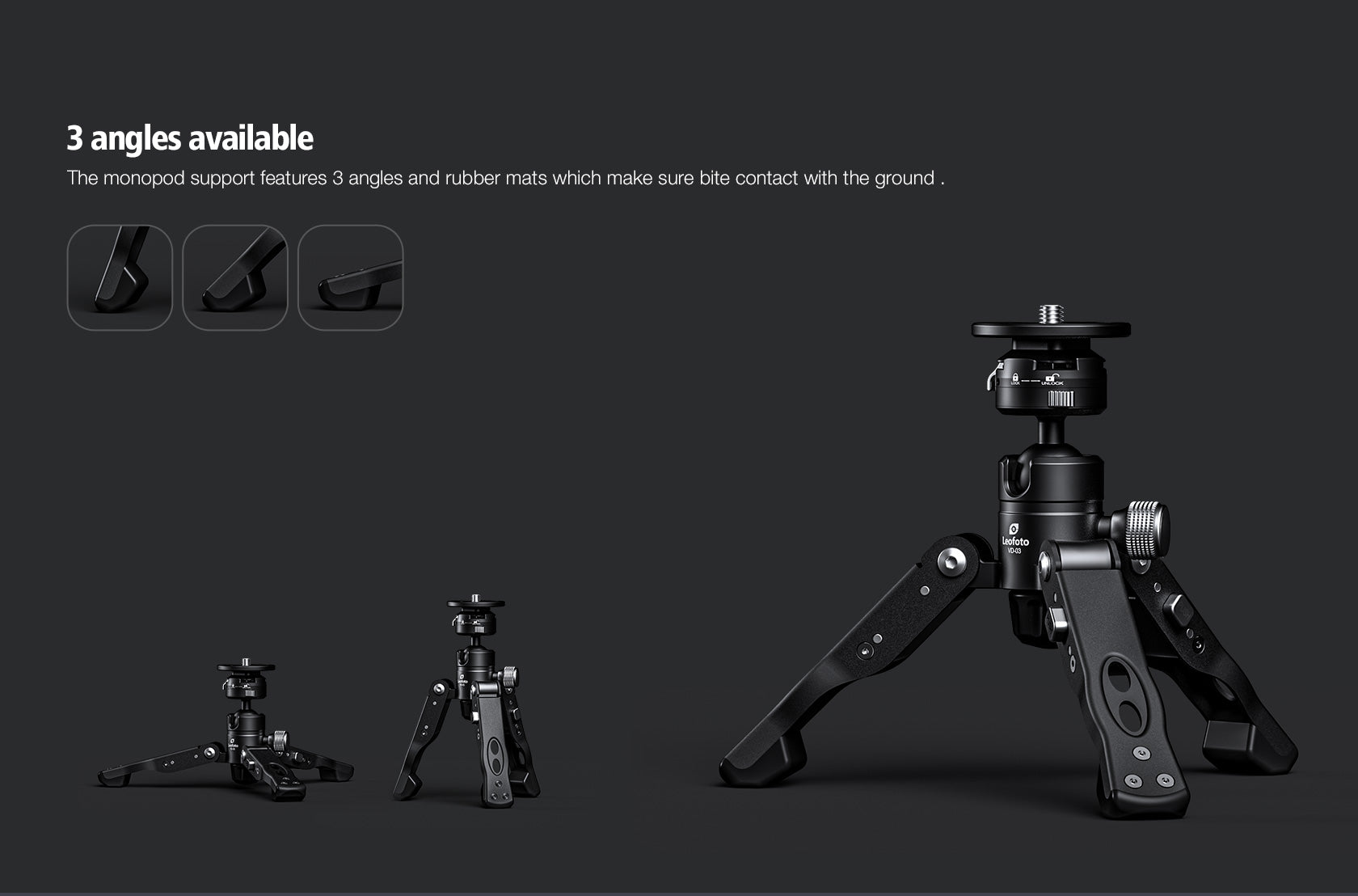 Leofoto MV-324C + VD-03 Video Monopod System with Base Support Kit