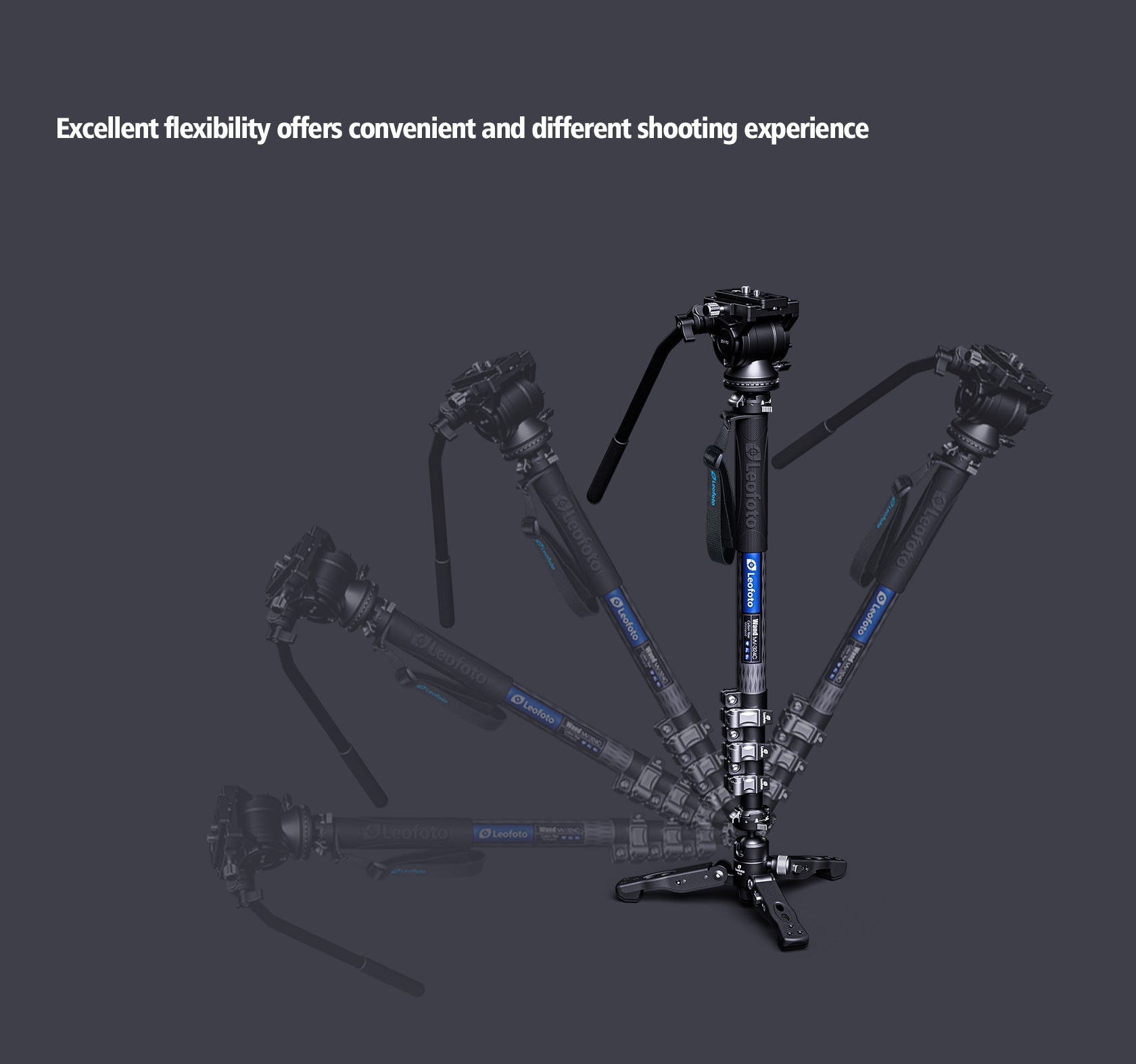 Leofoto MV-324CL(Long) + VD-03 + BV-10 Video Monopod System with Base Support Kit and Fluid Video Head