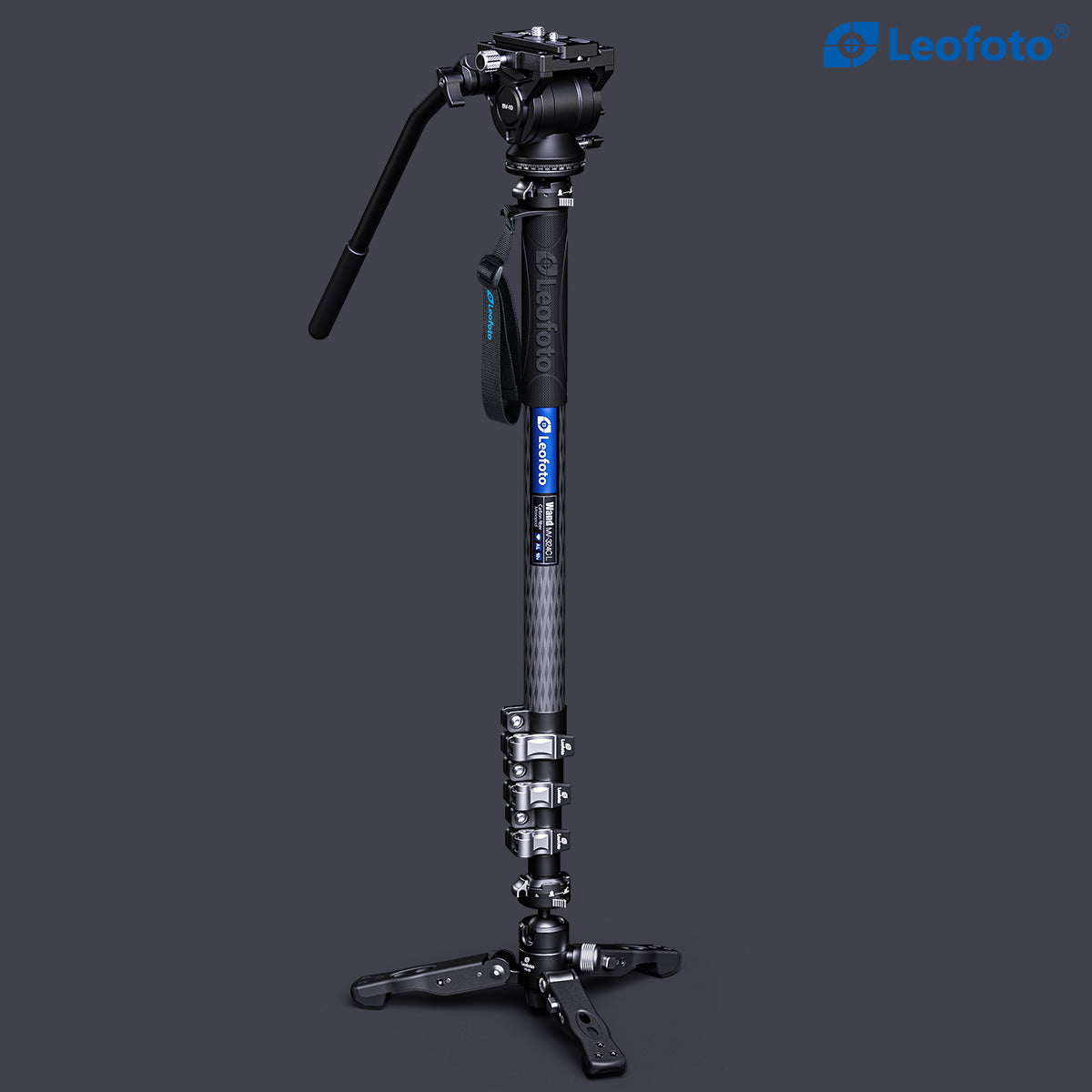 Leofoto MV-324CL(Long) + VD-03 + BV-10 Video Monopod System with Base Support Kit and Fluid Video Head