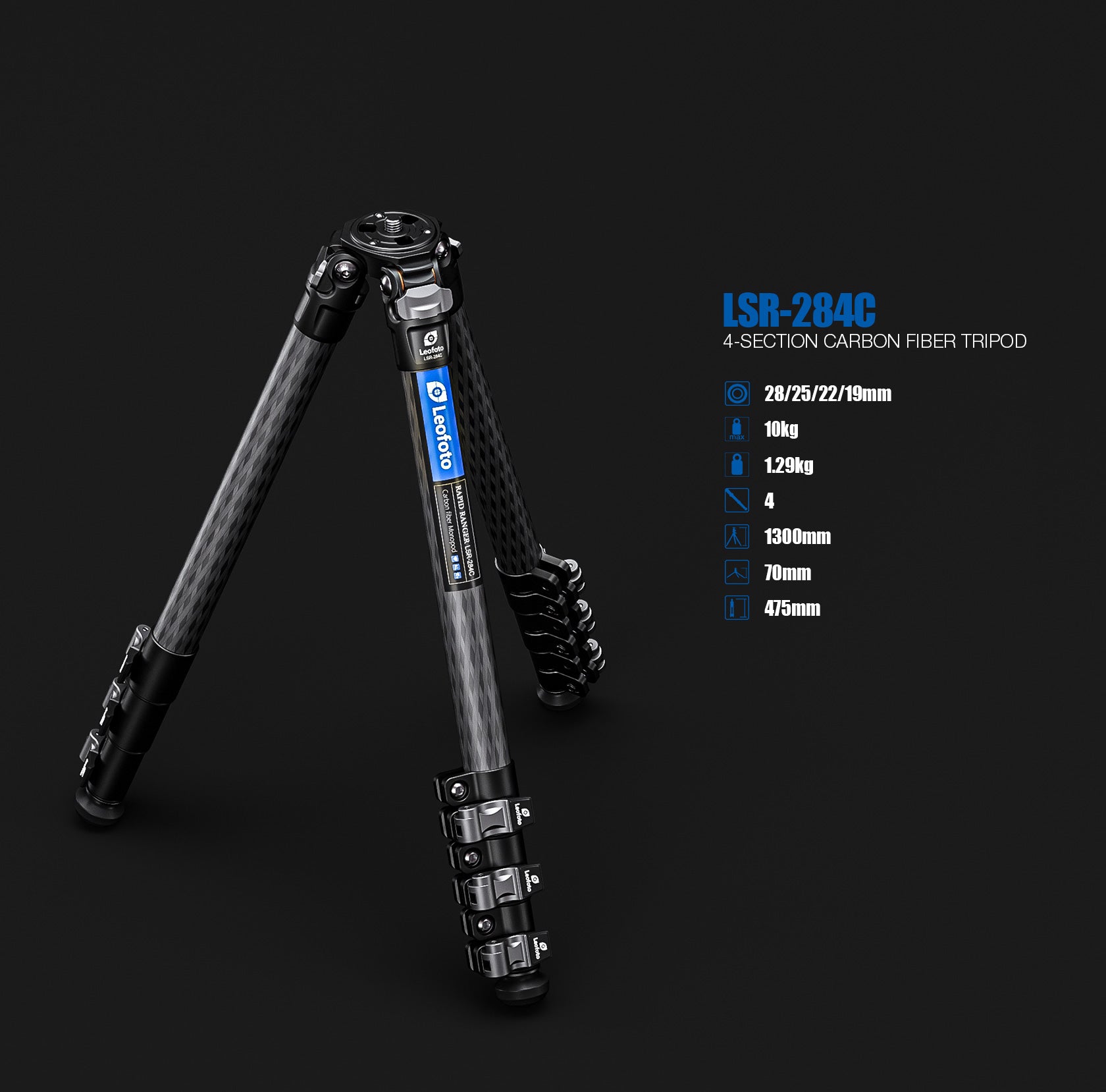 Leofoto LSR-284C Ranger Series Tripod | Flip Leg Lock Ver.