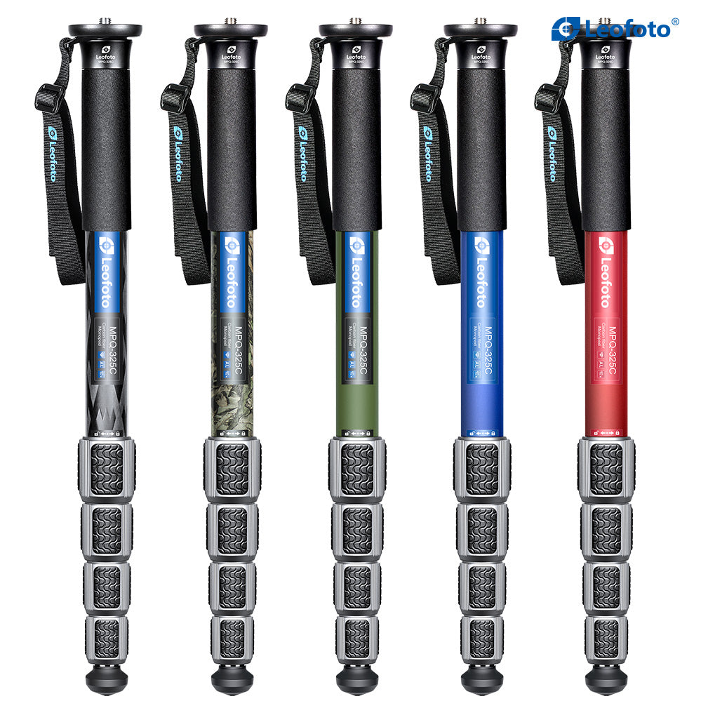 Leofoto MPQ-325C Premium Carbon Fiber Monopod with Case | Water-Resistant Legs