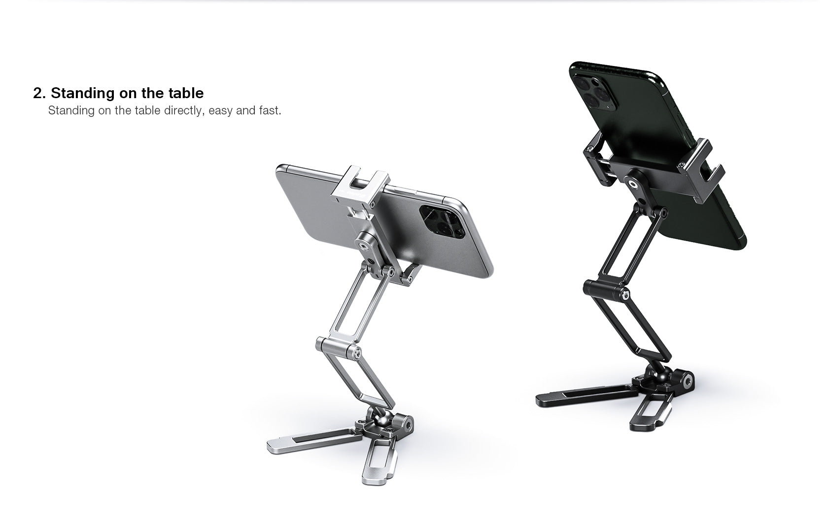 Leofoto PS-4 Multi-functional Foldable Cellphone Stand with Arca-Compatible Dovetail and Cold Shoe Mount