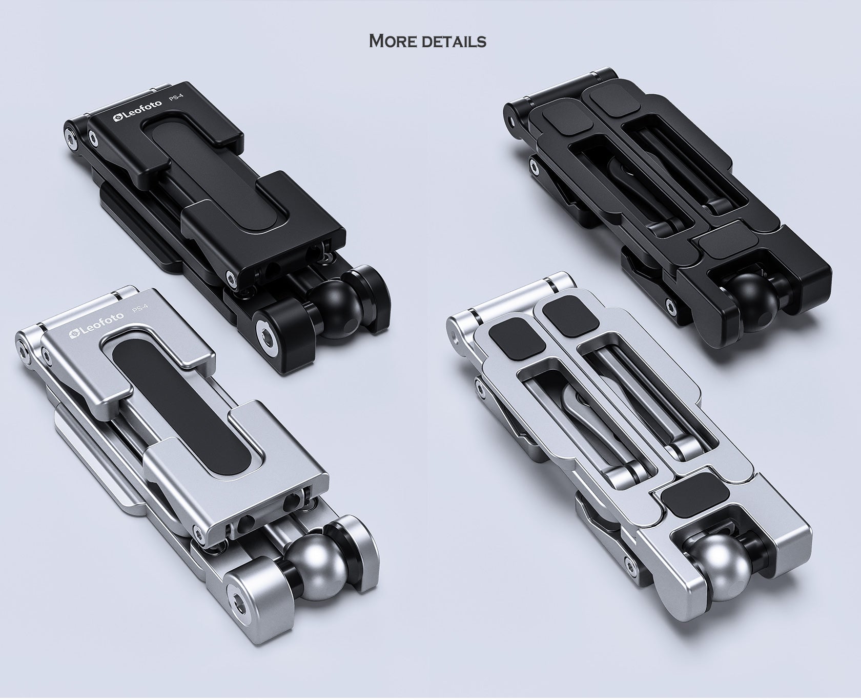 Leofoto PS-4 Multi-functional Foldable Cellphone Stand with Arca-Compatible Dovetail and Cold Shoe Mount