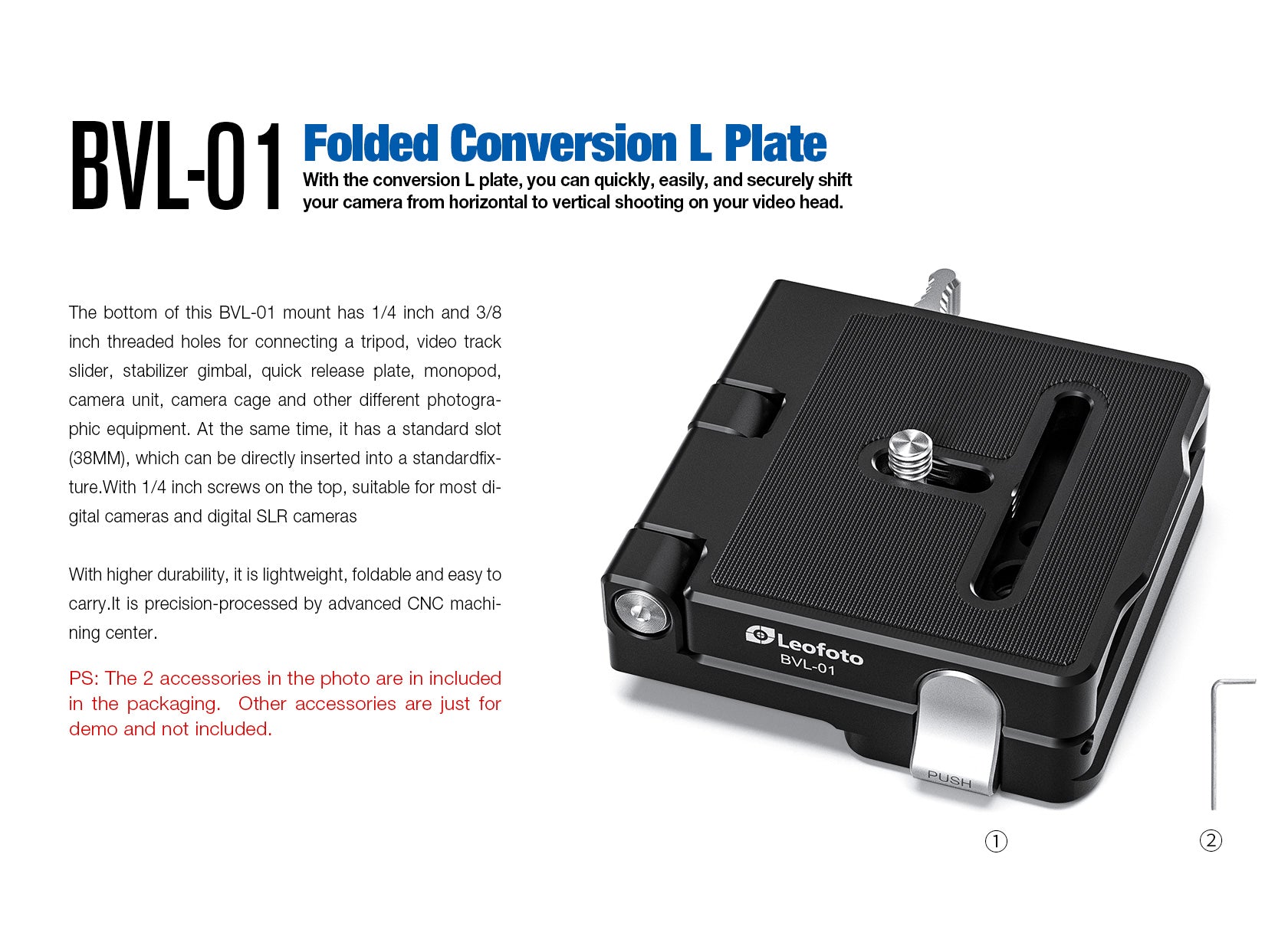 Leofoto BVL-01 Foldable Conversion L Plate | Arca Compatible